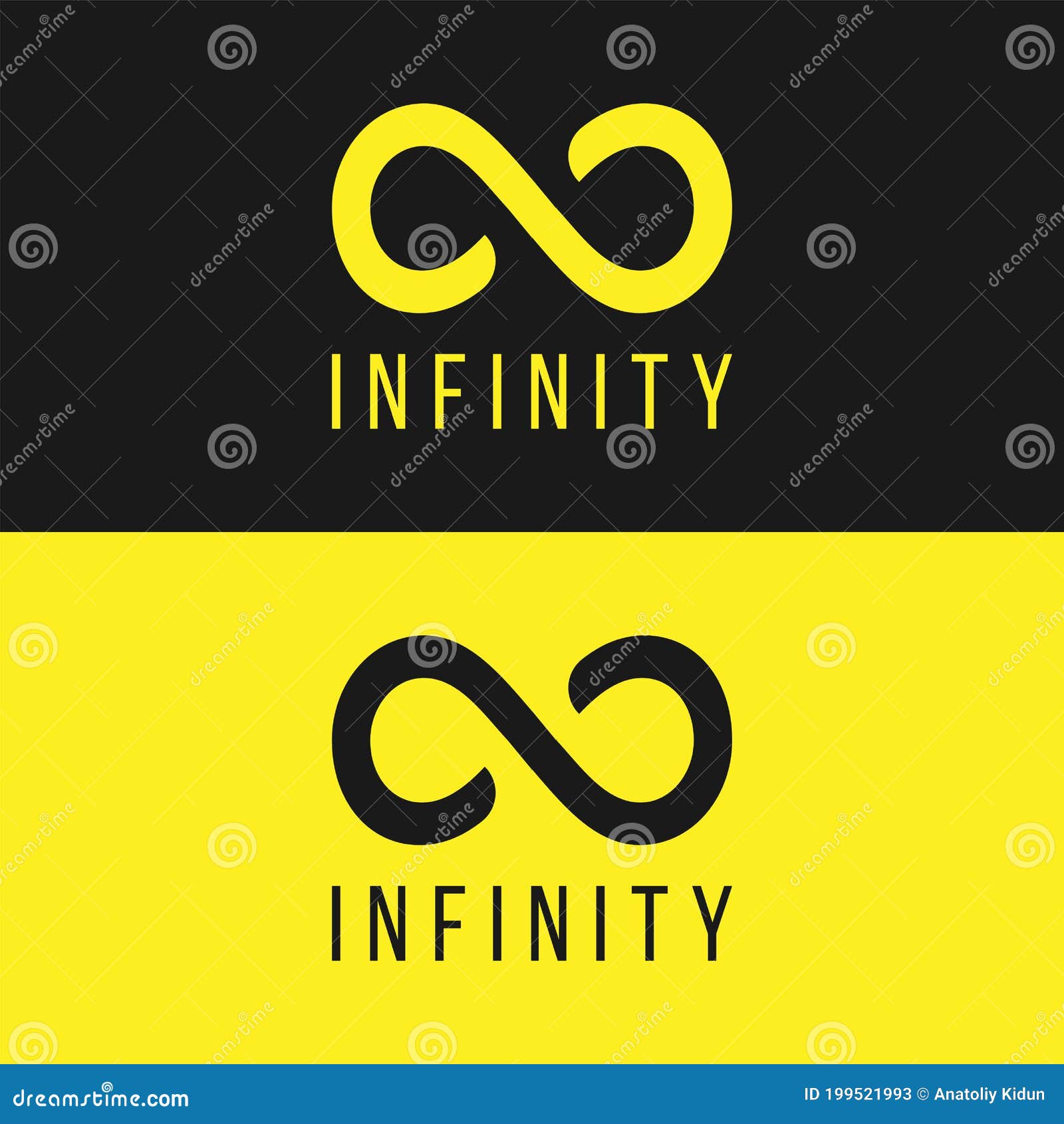 Premium Vector  A black infinity symbol with the word infinity on it.
