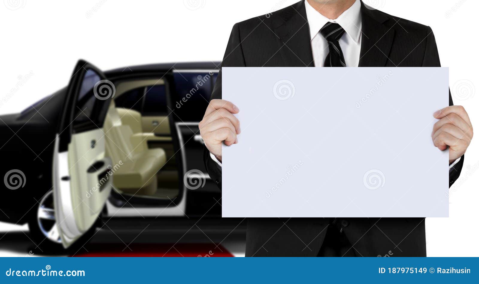 Chauffeur Holding Signage Waiting for Passenger Image - Image of automobile, suit: 187975149
