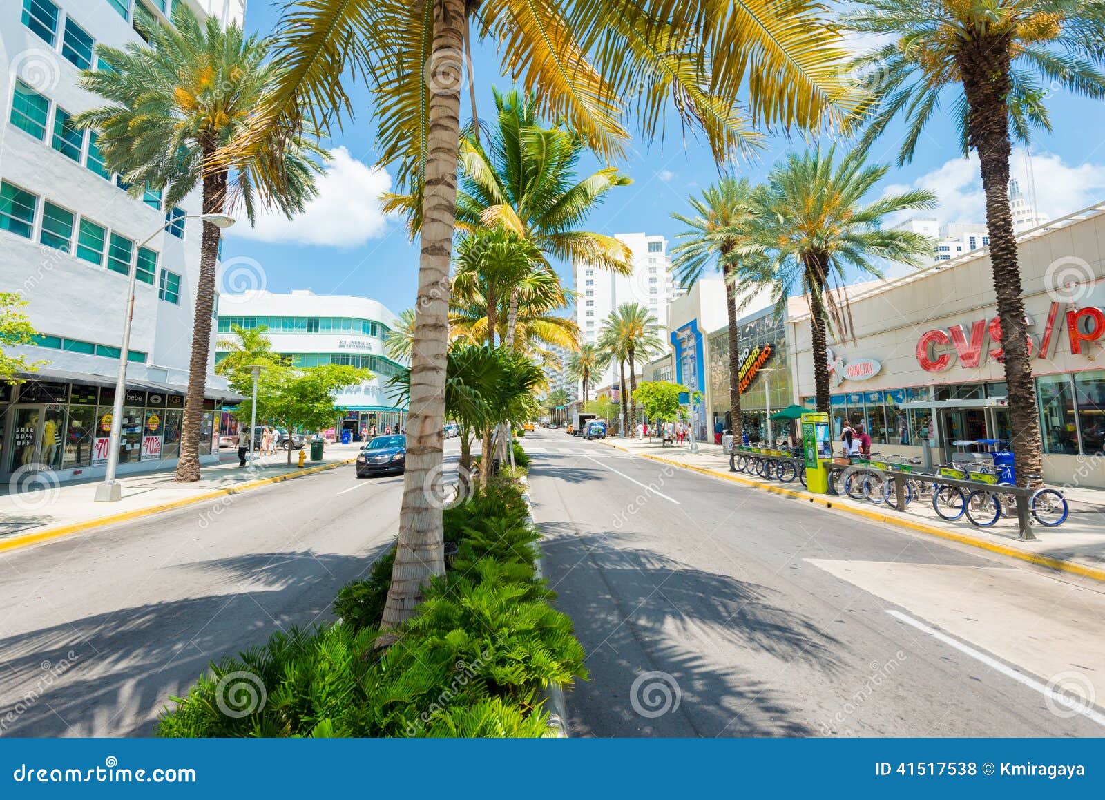 Lincoln Road Boulevard in Zuidenstrand, Miami Redactionele Stock Foto