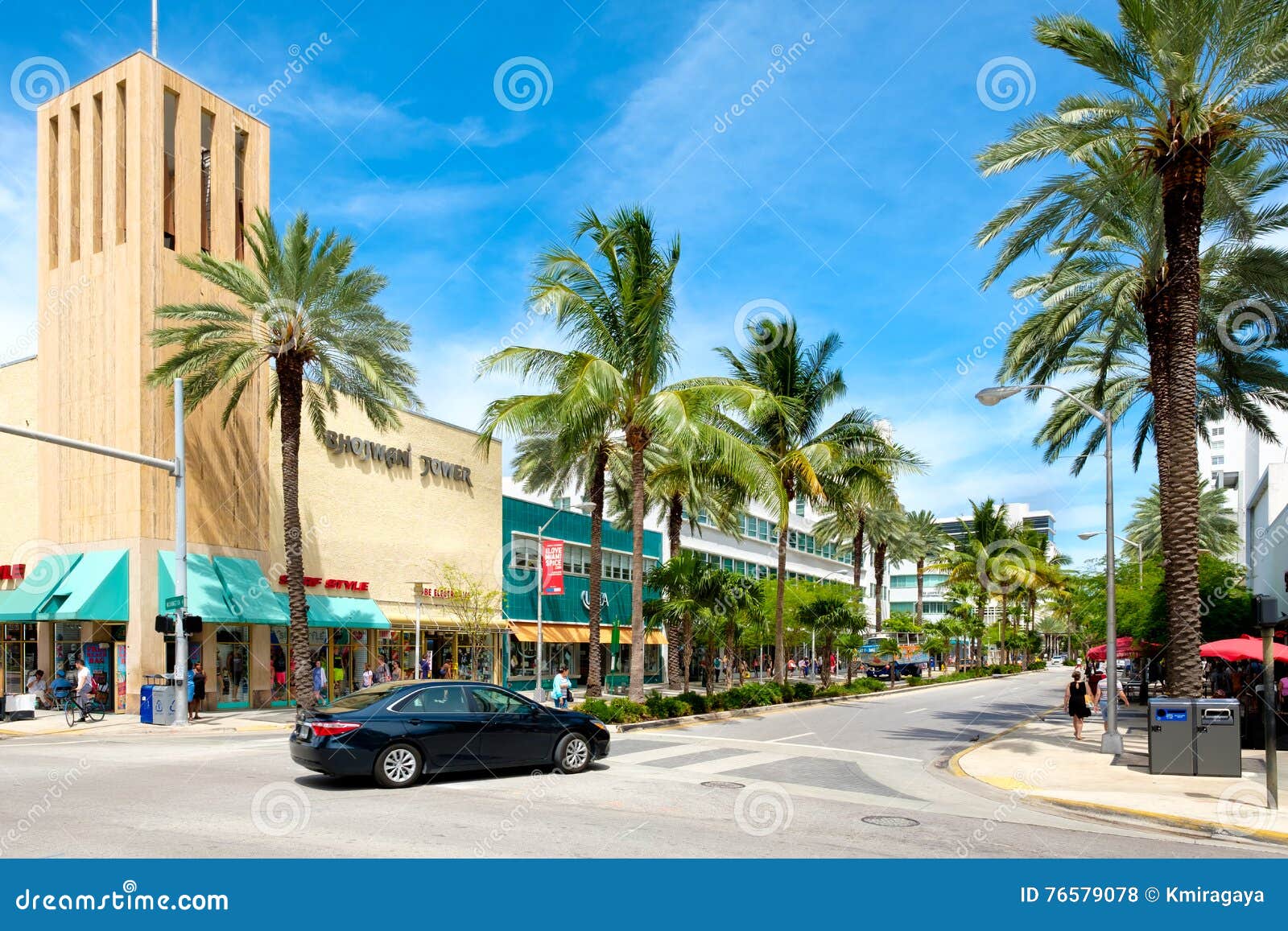 Lincoln Road Shopping Mall Em Miami Beach Foto de Stock Editorial