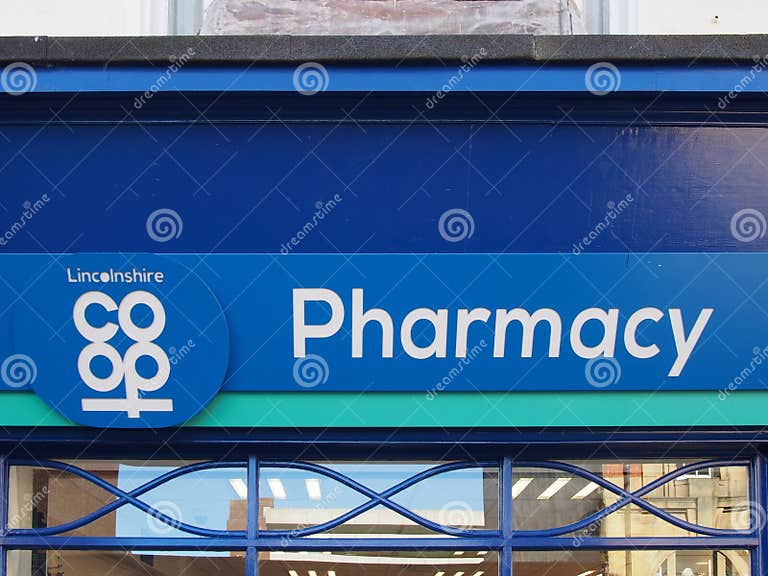 Lincolnshire Coop Logo Above a Pharmacy in Scarborough Yorkshire ...