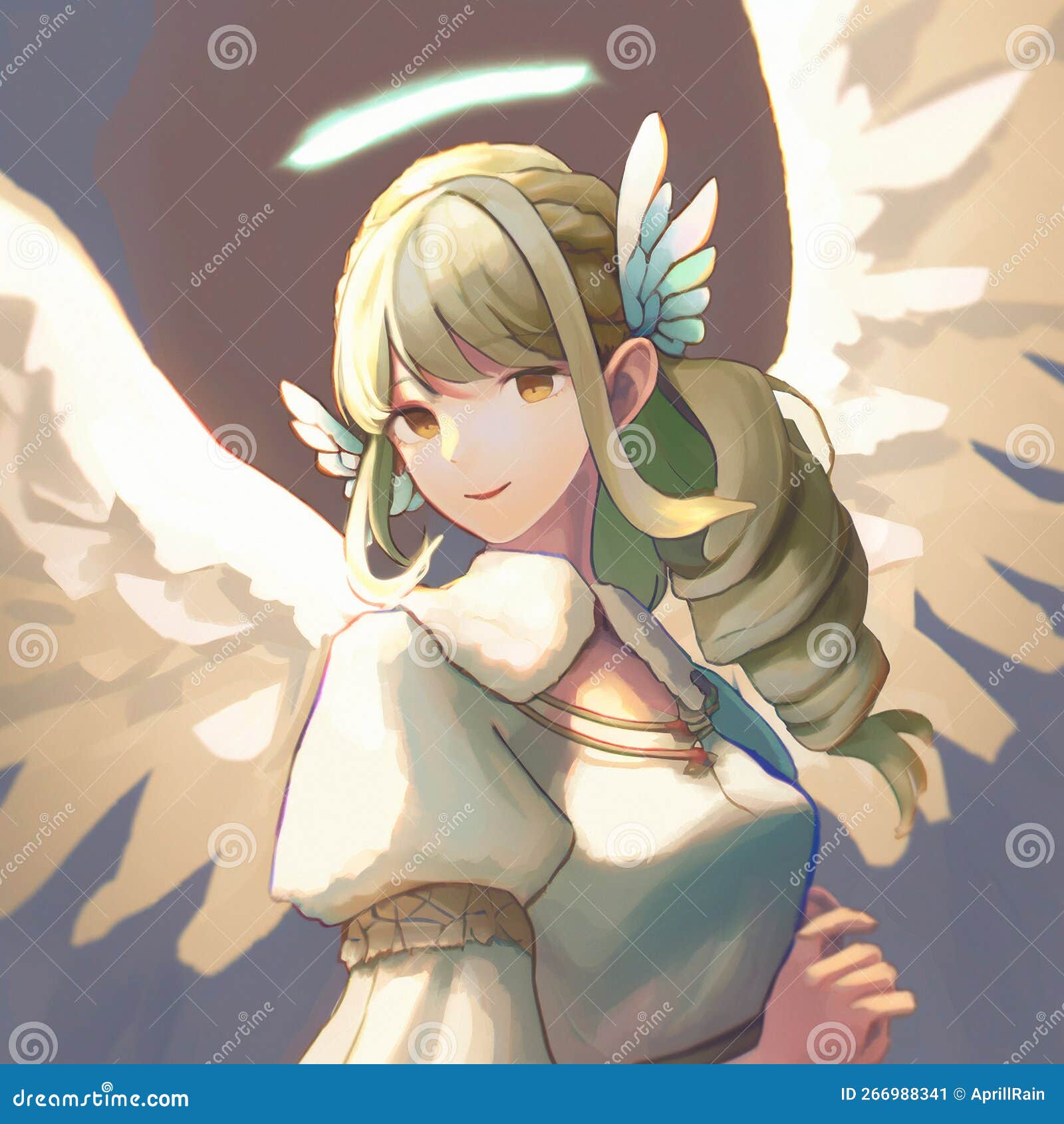 Linda anjo no estilo anime ilustração stock. Ilustração de cara - 266988341