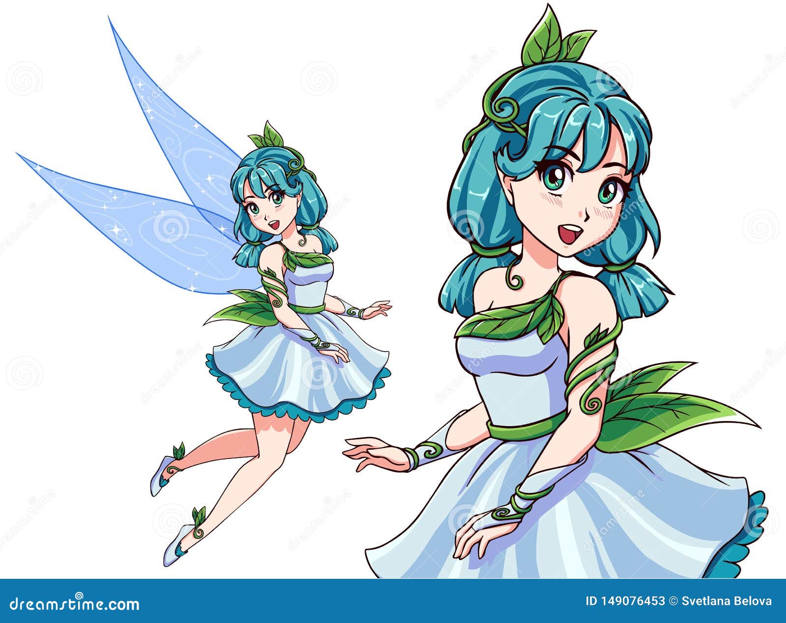 Linda anjo no estilo anime ilustração stock. Ilustração de estilo