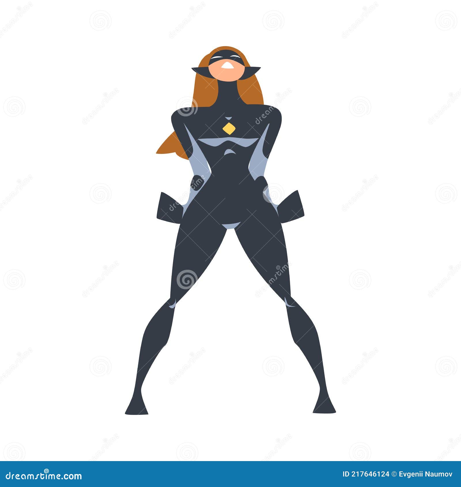 Linda Super-heroína Em Ação, Personagem Super Mulher Vestida Fantasia Negra  E Desenho De Vetor De Desenho De Máscara Ilustração do Vetor - Ilustração  de menina, jogo: 217830546