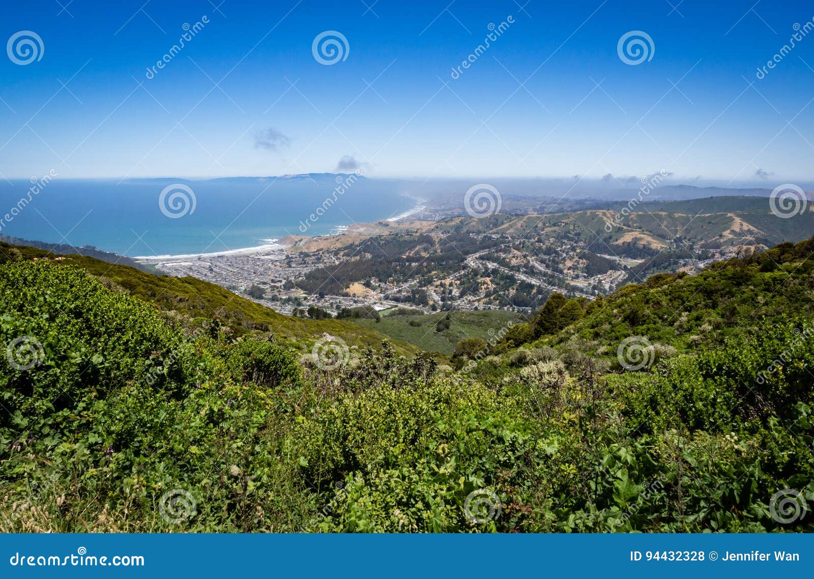 linda mar, pacifica, pacific ocean, mount tamalpais as see from