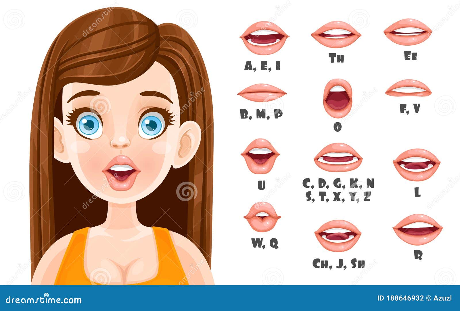 Linda Morena Mujer Habla La Boca Animada Ilustración del Vector - Ilustración de labios, concepto: 188646932 Linda Morena Mujer Habla La Boca Animada Ilustración del Vector - Ilustración de labios, concepto: 188646932