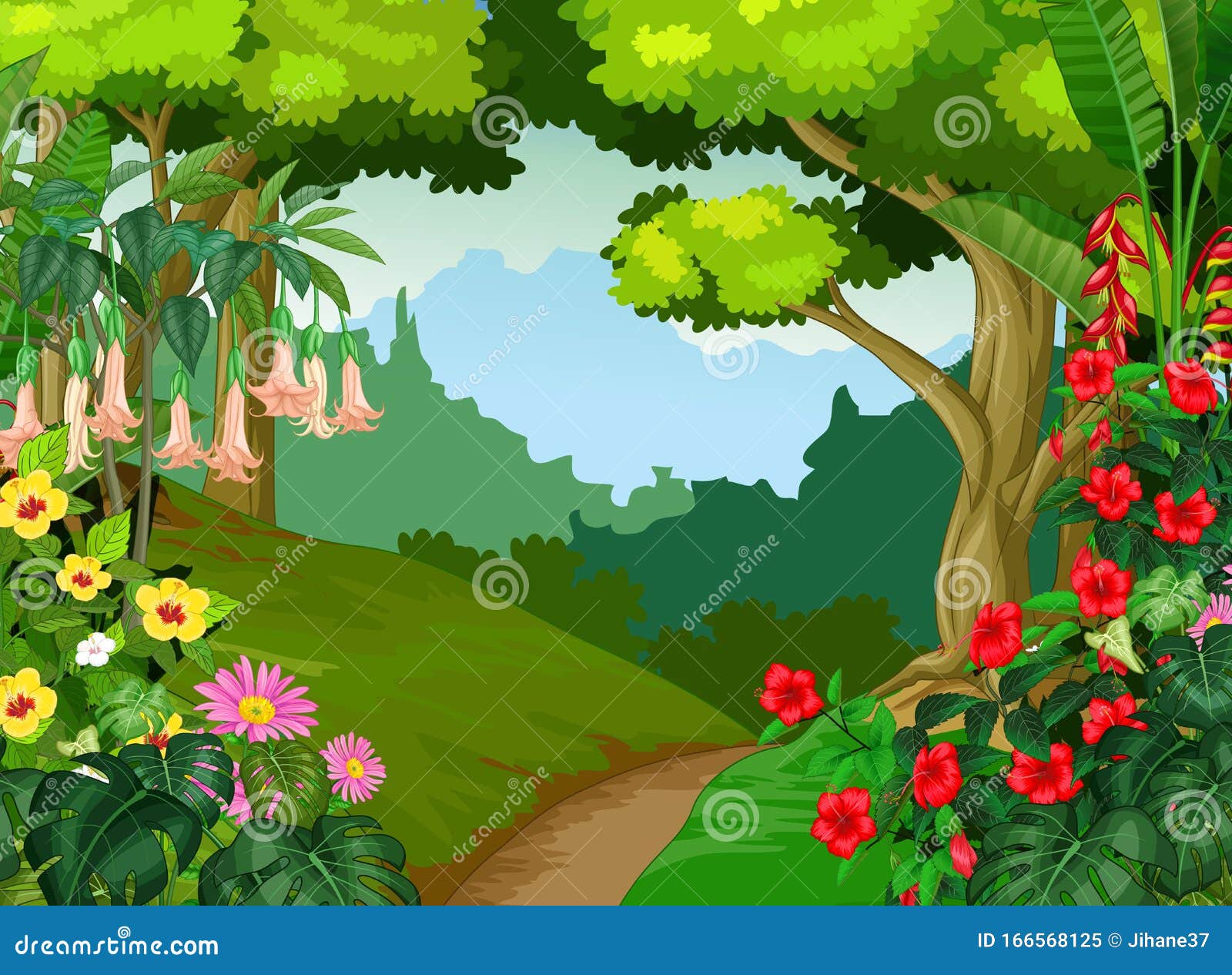 Coleção Da Vegetação Dos Desenhos Animados Nas Cores Ilustração do Vetor -  Ilustração de bonito, planta: 33498614