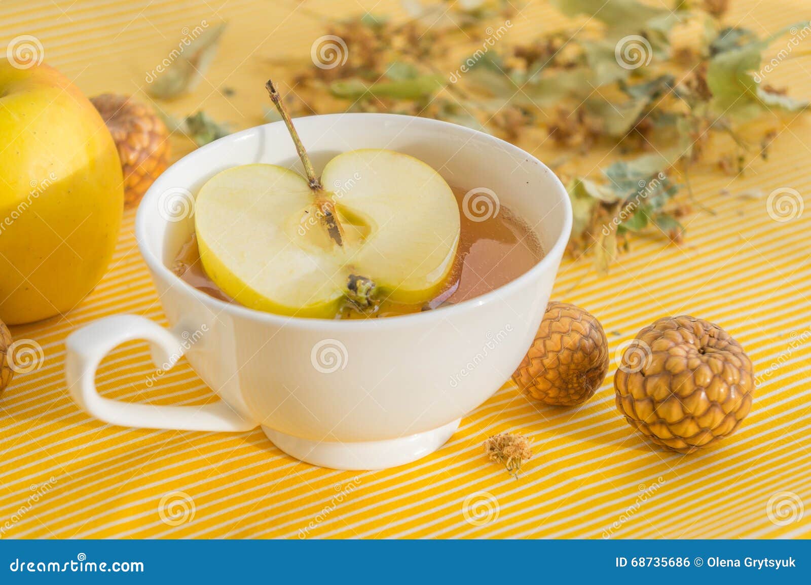 Linden honey with apple stock photo. Image of apple, branch 68735686