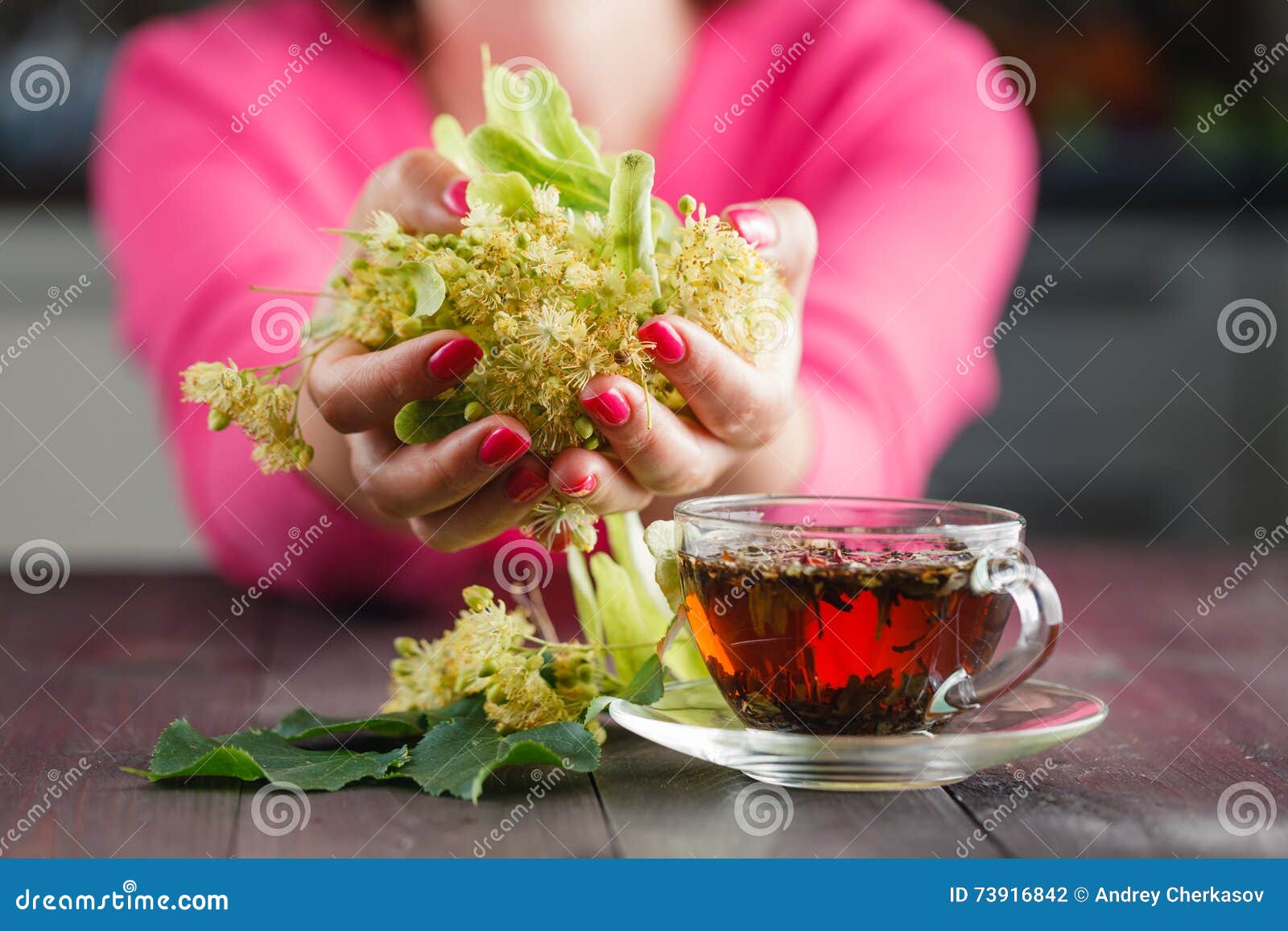Linden Tree Flowers Used Tea Sore Throat Stock Photos Free & Royalty