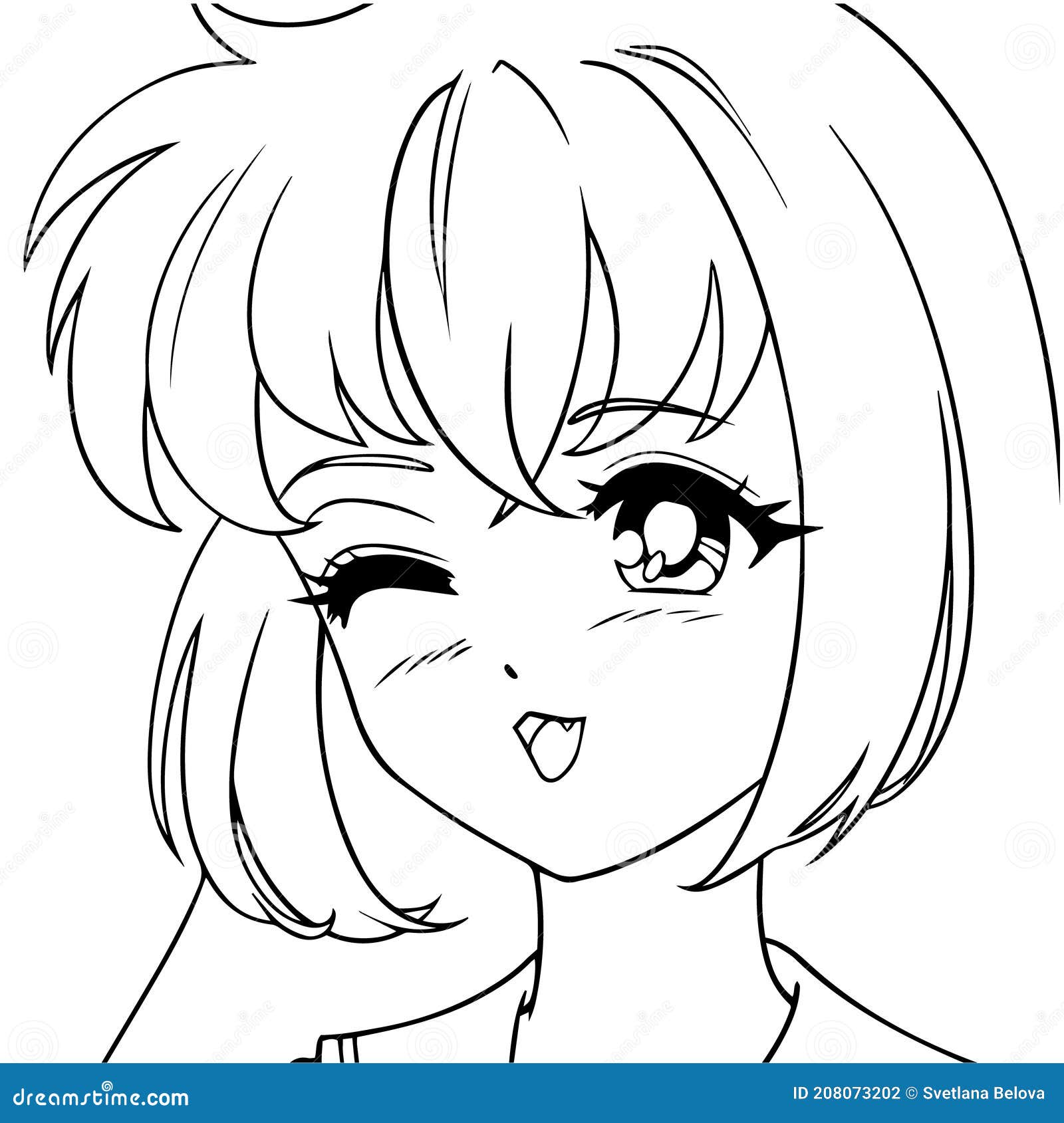 Lindo Anime Chica Icono Retrato Ilustracion Vectorial De Contorno Ilustracion Del Vector Ilustracion De Bosquejo Feliz Lindo Anime Chica Icono Retrato Ilustracion Vectorial De Contorno Ilustracion Del Vector Ilustracion De Bosquejo Feliz