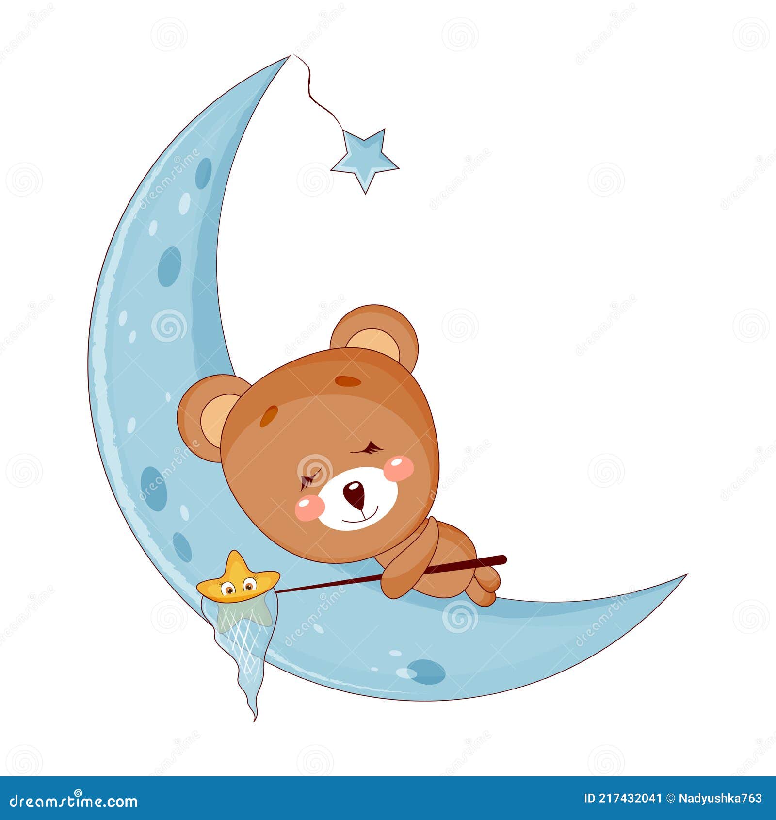 Lindo Bebé Oso Durmiendo En La Luna. Ilustración Vectorial. Ilustración del  Vector - Ilustración de muchacho, cara: 217432041