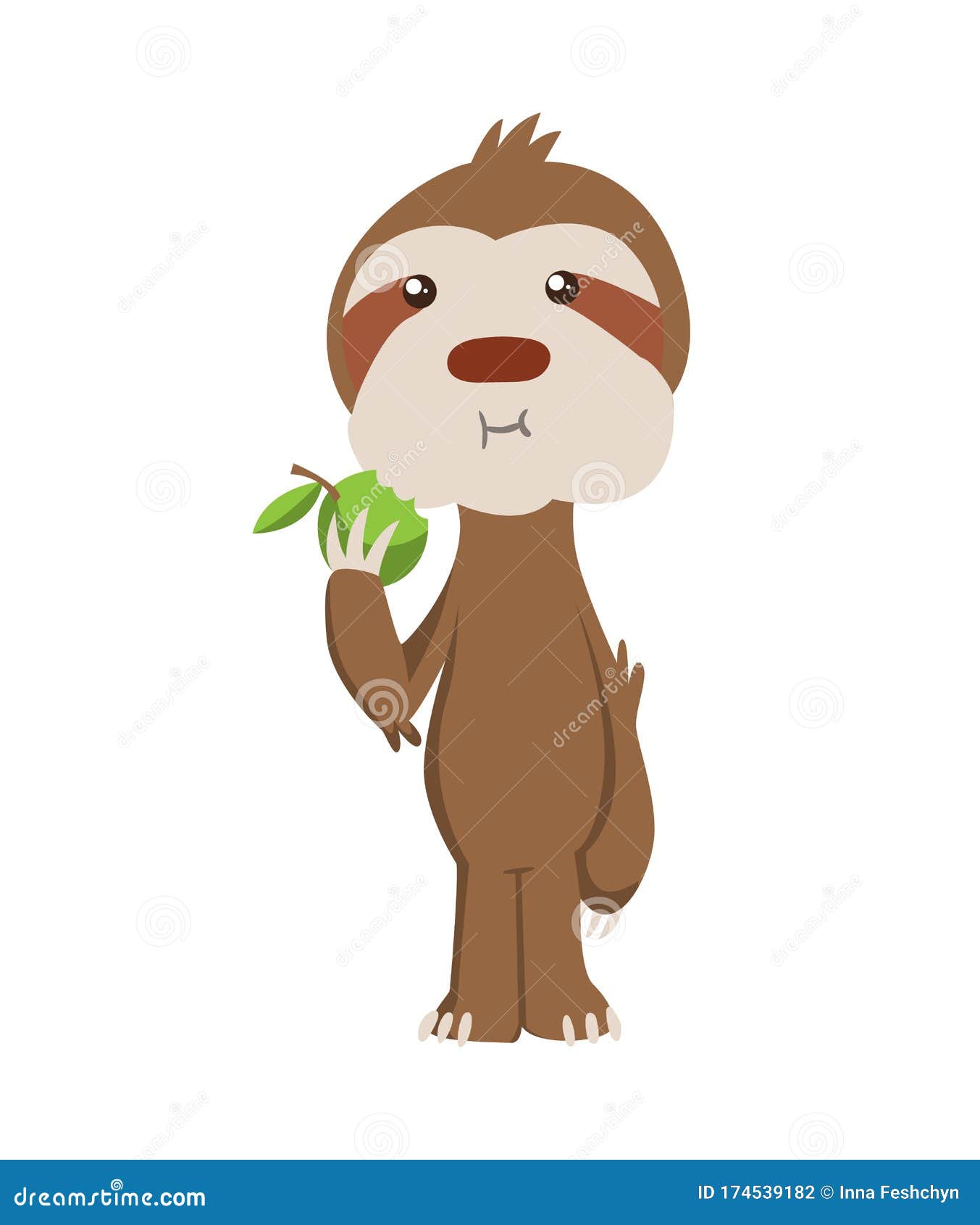 Lindo Bebe Perezoso Parado Y Comiendo Manzana Ilustracion Vectorial Divertida Para Diseno De Verano Animal Adorable De Dibujos A Ilustracion Del Vector Ilustracion De Tendiente Sencillo Lindo Bebe Perezoso Parado Y Comiendo Manzana Ilustracion Vectorial Divertida Para Diseno De Verano Animal Adorable De Dibujos A Ilustracion Del Vector Ilustracion De Tendiente Sencillo