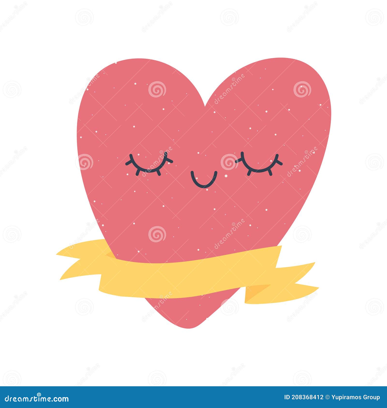 Lindo Corazón Con Cinta Amor Y Romance En Estilo De Dibujos Animados  Ilustración del Vector - Ilustración de moderno, belleza: 208368412