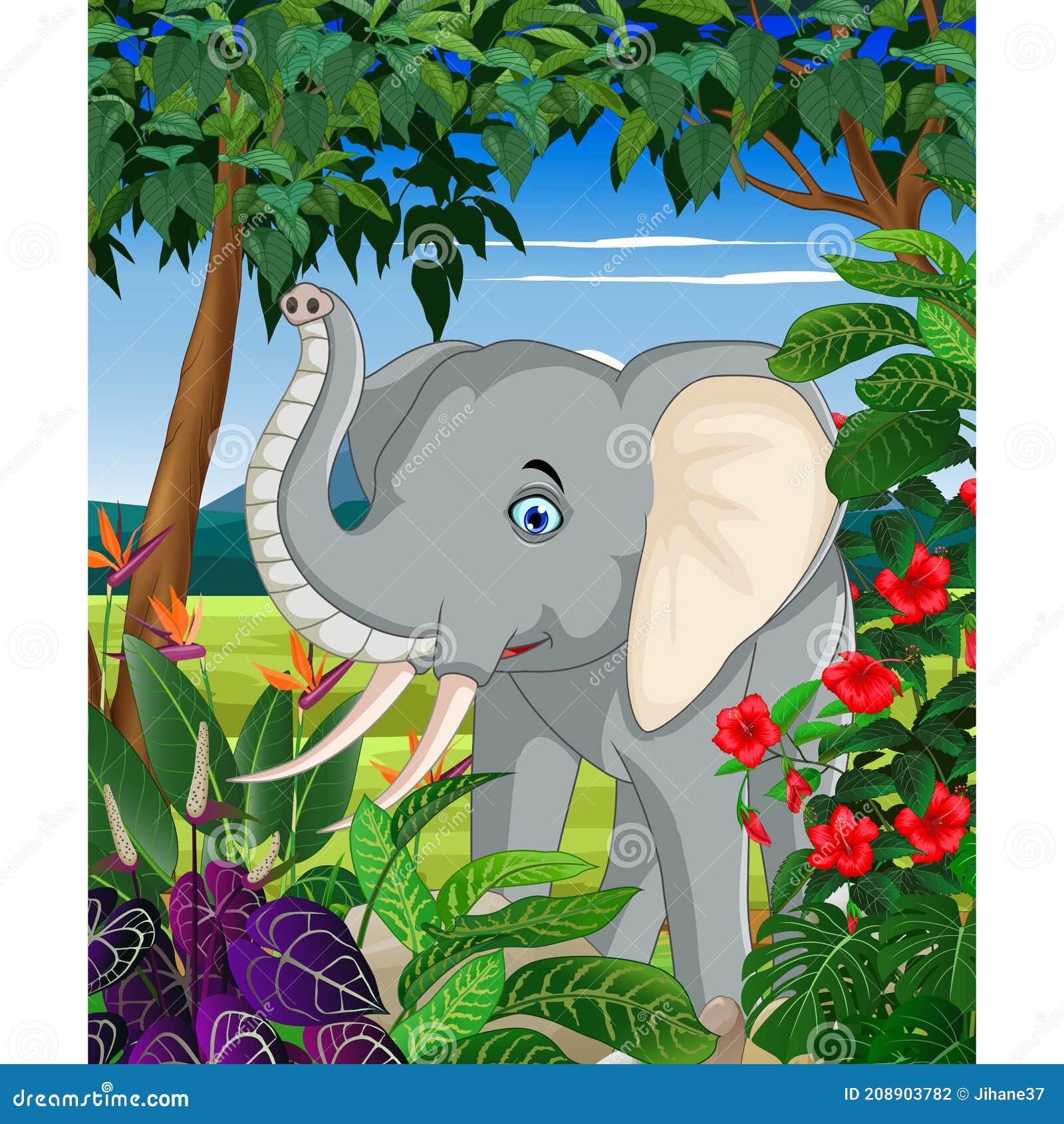 Lindo Elefante Dibujos Animados Con Fondo De La Selva Stock de ilustración - Ilustración de chimpancé, sabana: 208903782 Lindo Elefante Dibujos Animados Con Fondo De La Selva Stock de ilustración - Ilustración de chimpancé, sabana: 208903782