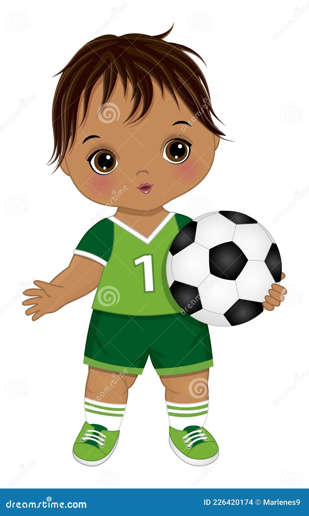 Lindo Niño De Fútbol Sosteniendo Una Pelota. Vectores De Fútbol Con Pelota  Ilustración del Vector - Ilustración de peinado, bebé: 226420174