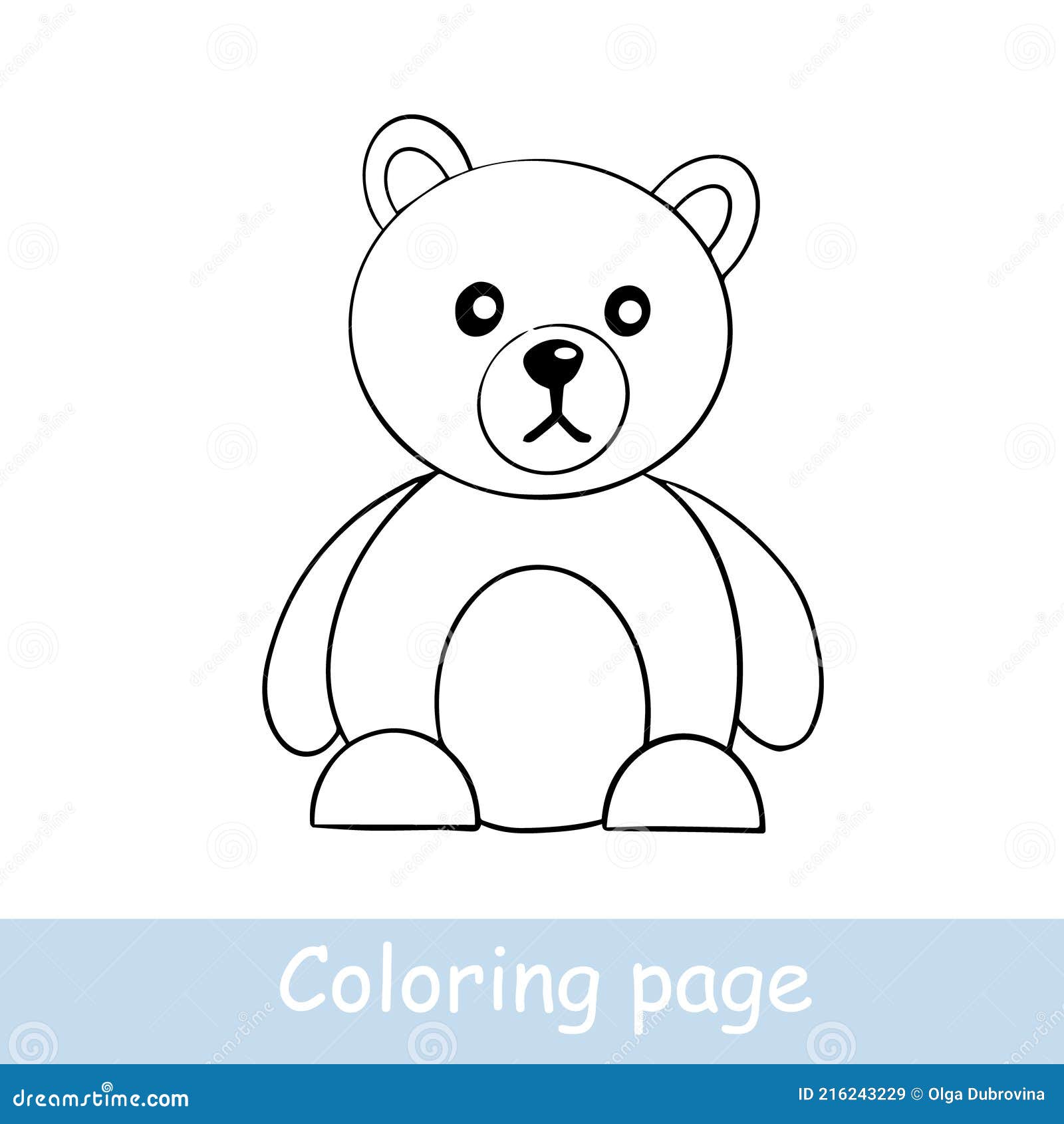 Lindo Oso De Dibujos Animados Para Colorear Página. Aprender a Dibujar  Animales. Vectorial Línea Arte Mano Dibujo. Libro Para Colo Ilustración del  Vector - Ilustración de feliz, juego: 216243229