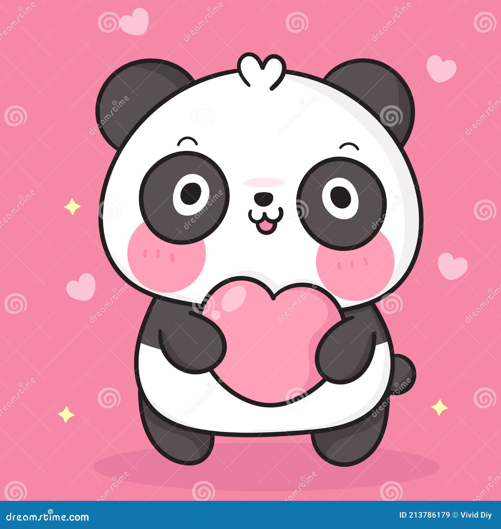 Lindo Oso Panda Dibujos Animados Abrazo Corazón : Kawaii Zoológico Animal  Vector Femenino Doodle Ilustración del Vector - Ilustración de rechoncho,  bebé: 213786179