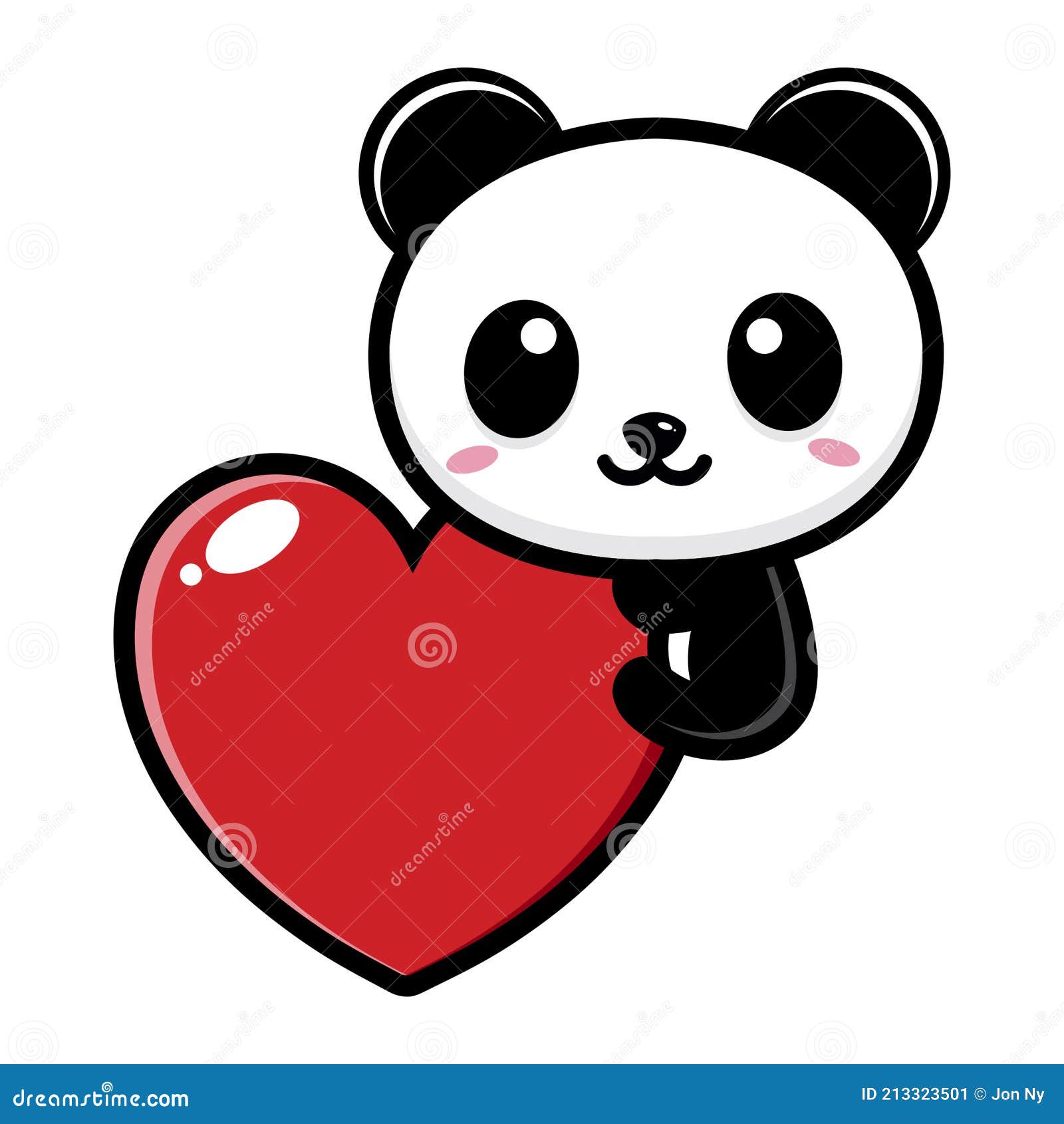 Lindo Panda Animal Dibujos Animados Personaje Escalando Gran Amor Forma De  Corazón Ilustración del Vector - Ilustración de animal, historieta:  213323501