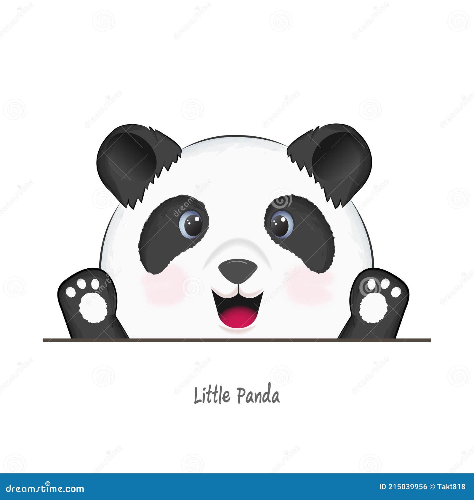 Lindo Panda Ondeando Pata Ilustración De Dibujos Animados Ilustración del  Vector - Ilustración de animal, fauna: 215039956