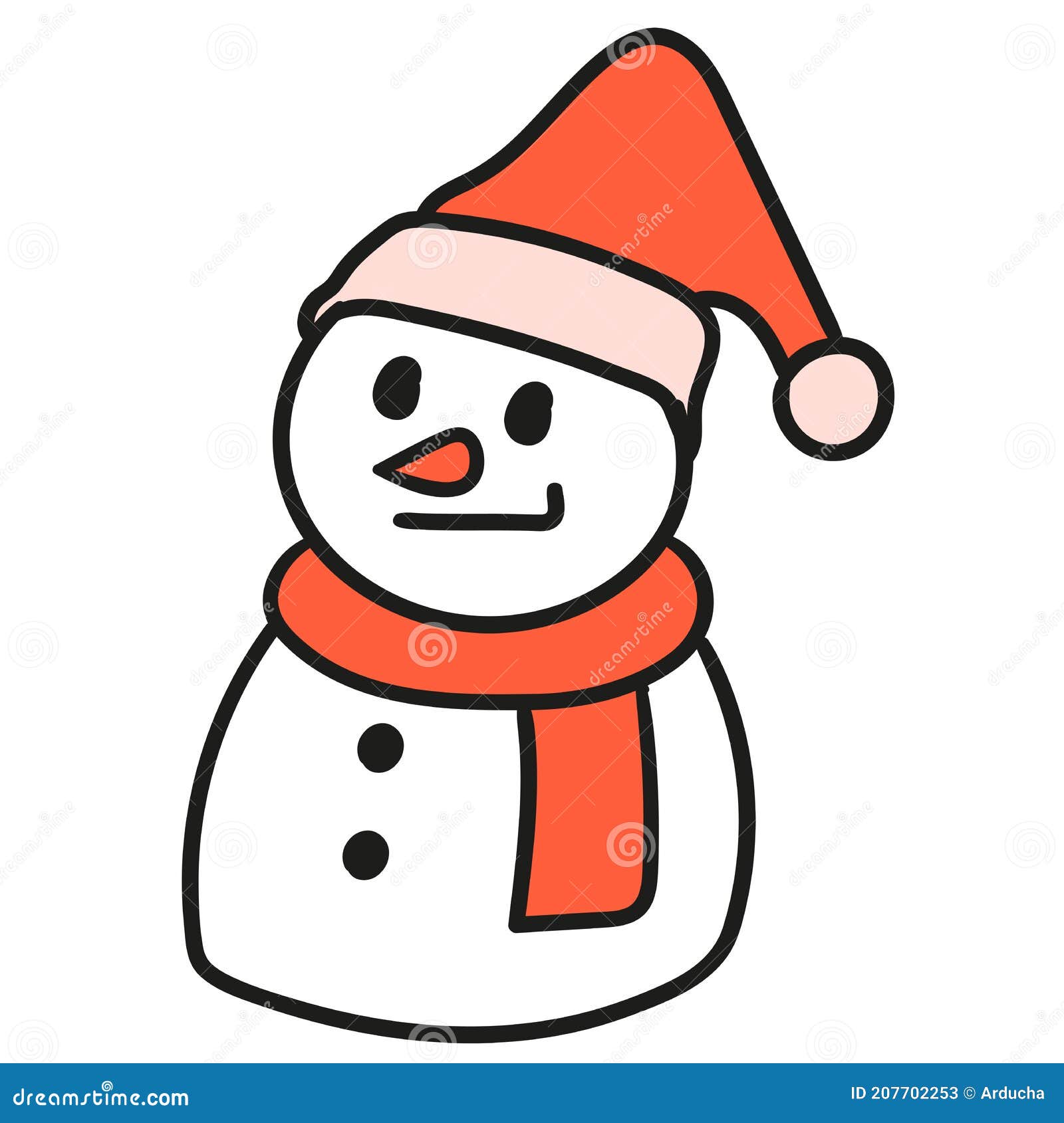 Lindo Pequeño Emoticono De Muñeco De Nieve De Navidad. Imagen De Icono De  Doodle Ilustración del Vector - Ilustración de emoticono, muestra: 207702253