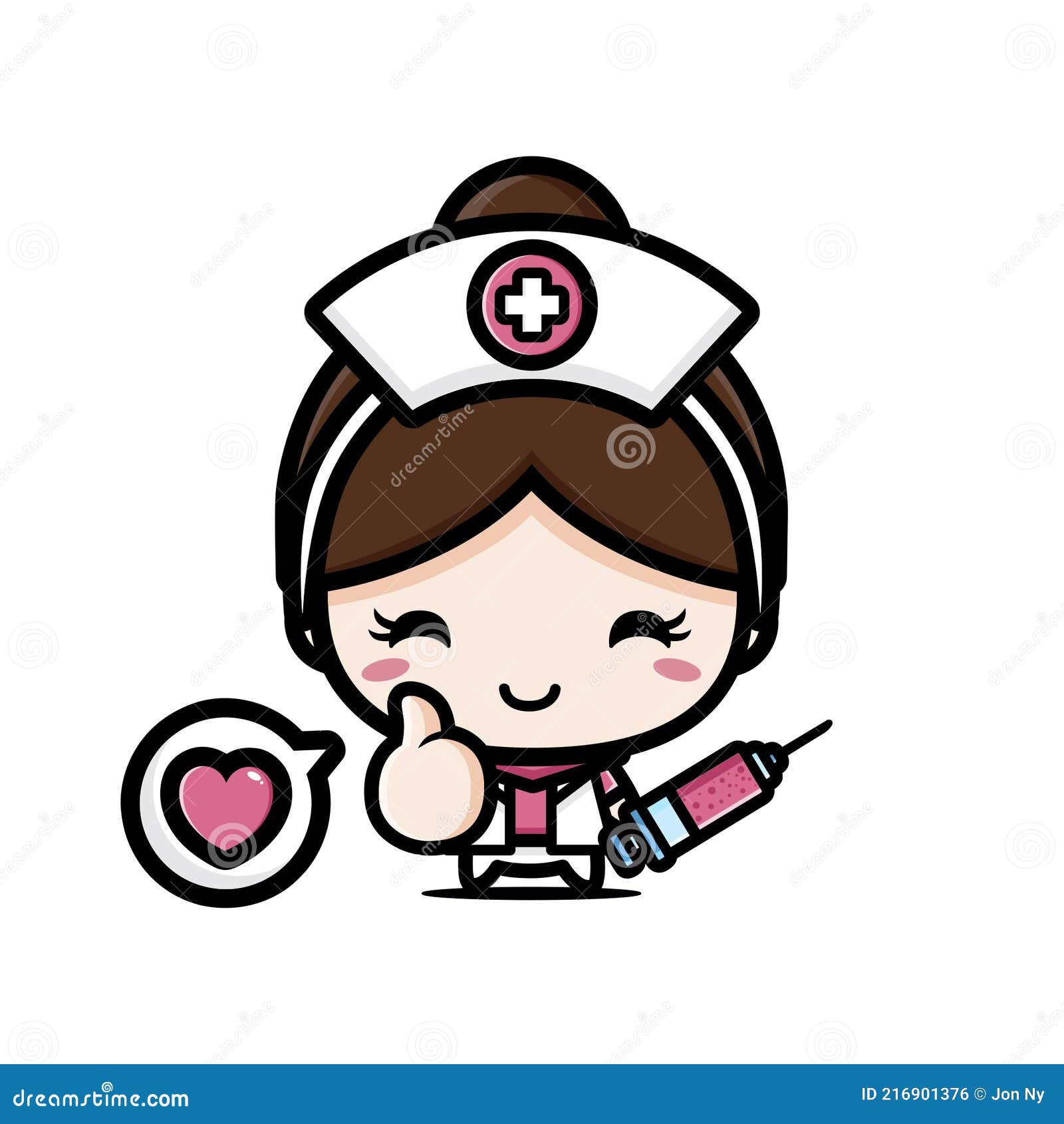 Lindo Personaje De Dibujos Animados Médico Femenino Sosteniendo Una Jeringa  De Medicina Ilustración del Vector - Ilustración de consultor, hospital:  216901376