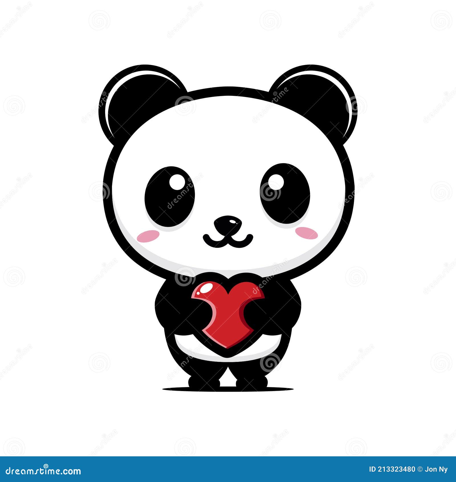 Lindo Personaje De Dibujos Animados Panda Animal Abrazando Un Corazón De  Amor Ilustración del Vector - Ilustración de abrazo, divertido: 213323480