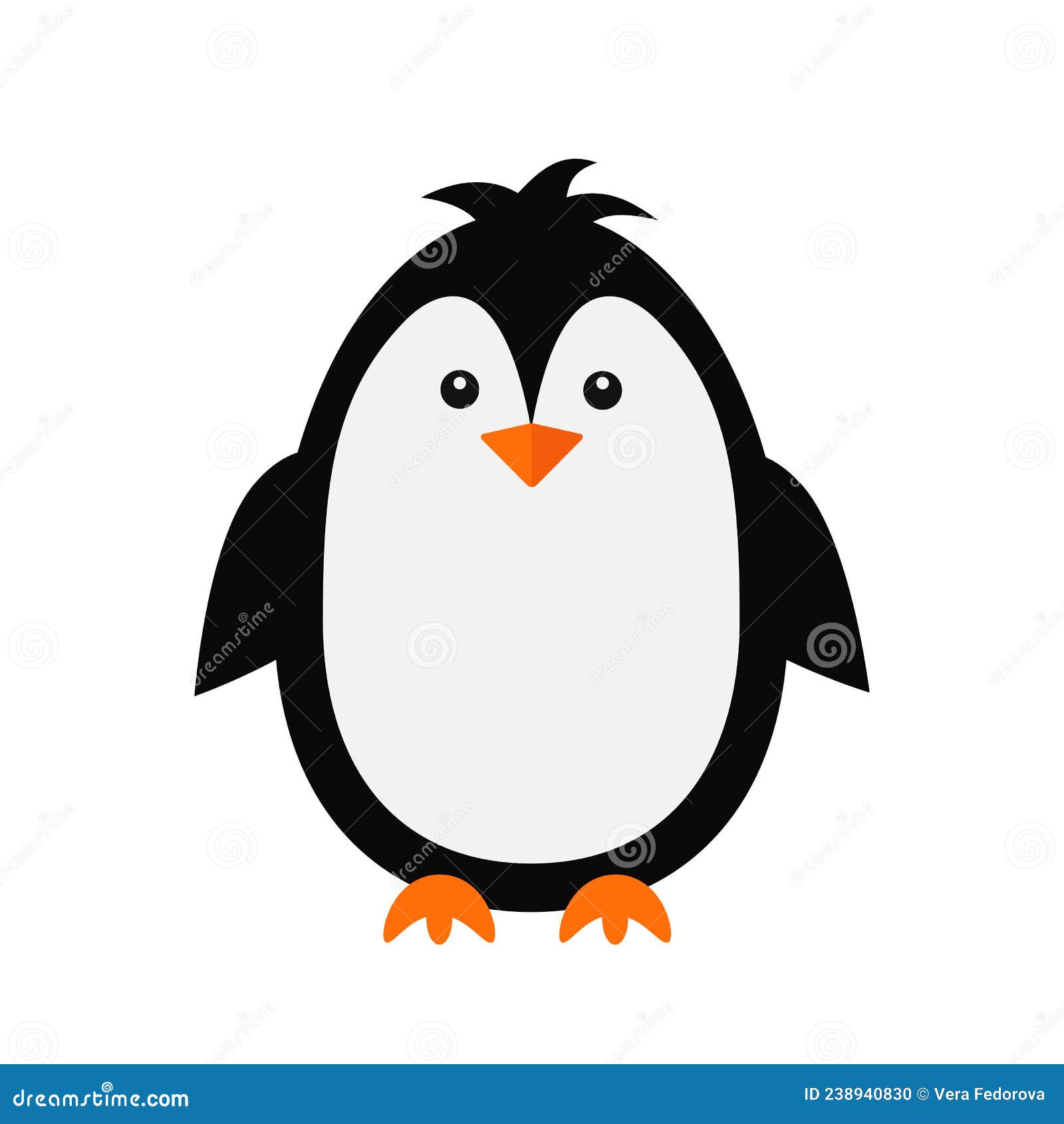 Lindo Pingüino De Dibujos Animados Aislado En Blanco. Ilustración De Vector  De Aves Antárticas. Plantilla Fácil De Editar Para Sal Ilustración del  Vector - Ilustración de vacaciones, cubo: 238940830