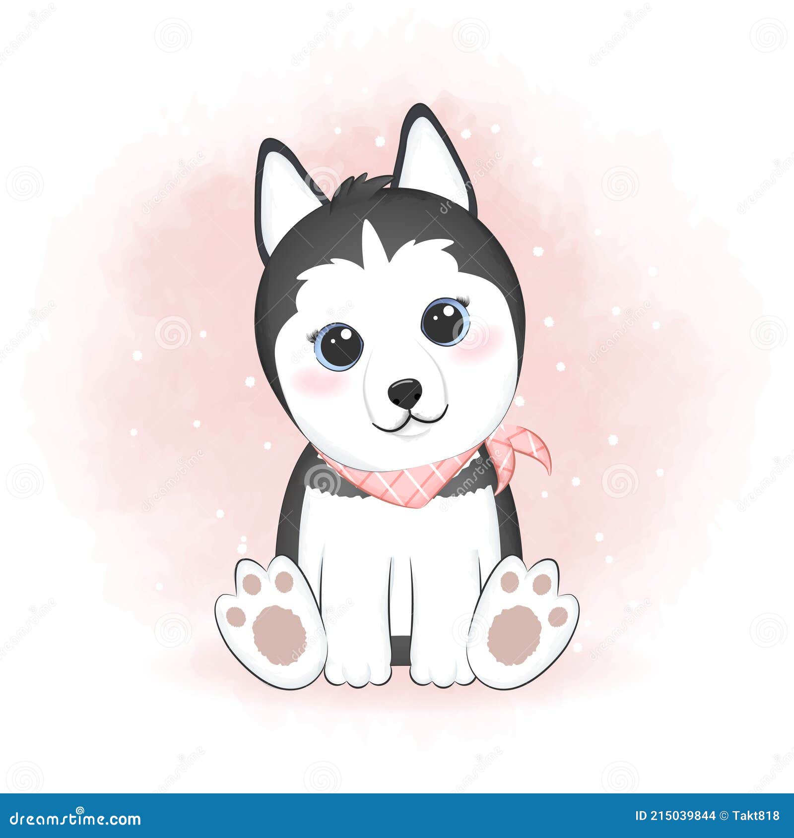 Lindo Siberian Husky Perro Dibujado a Mano Animal Ilustración Ilustración  del Vector - Ilustración de divertido, feliz: 215039844