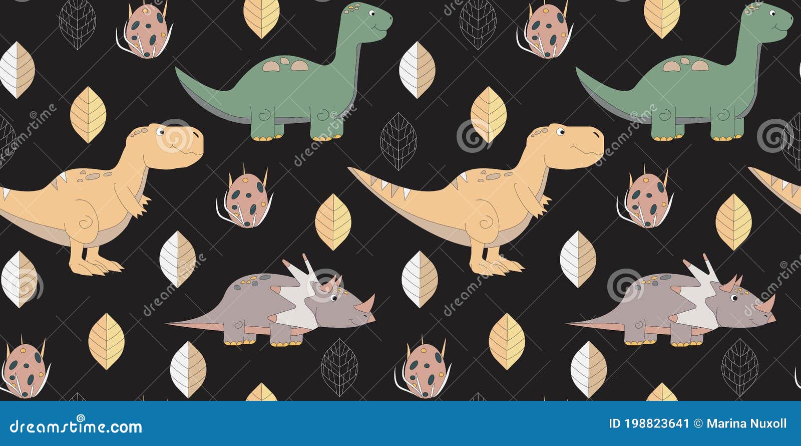 Lindos Patrones De Dinosaurios Para Niños, Ropa O Cualquier Superficie  Ilustración del Vector - Ilustración de arte, infantil: 198823641