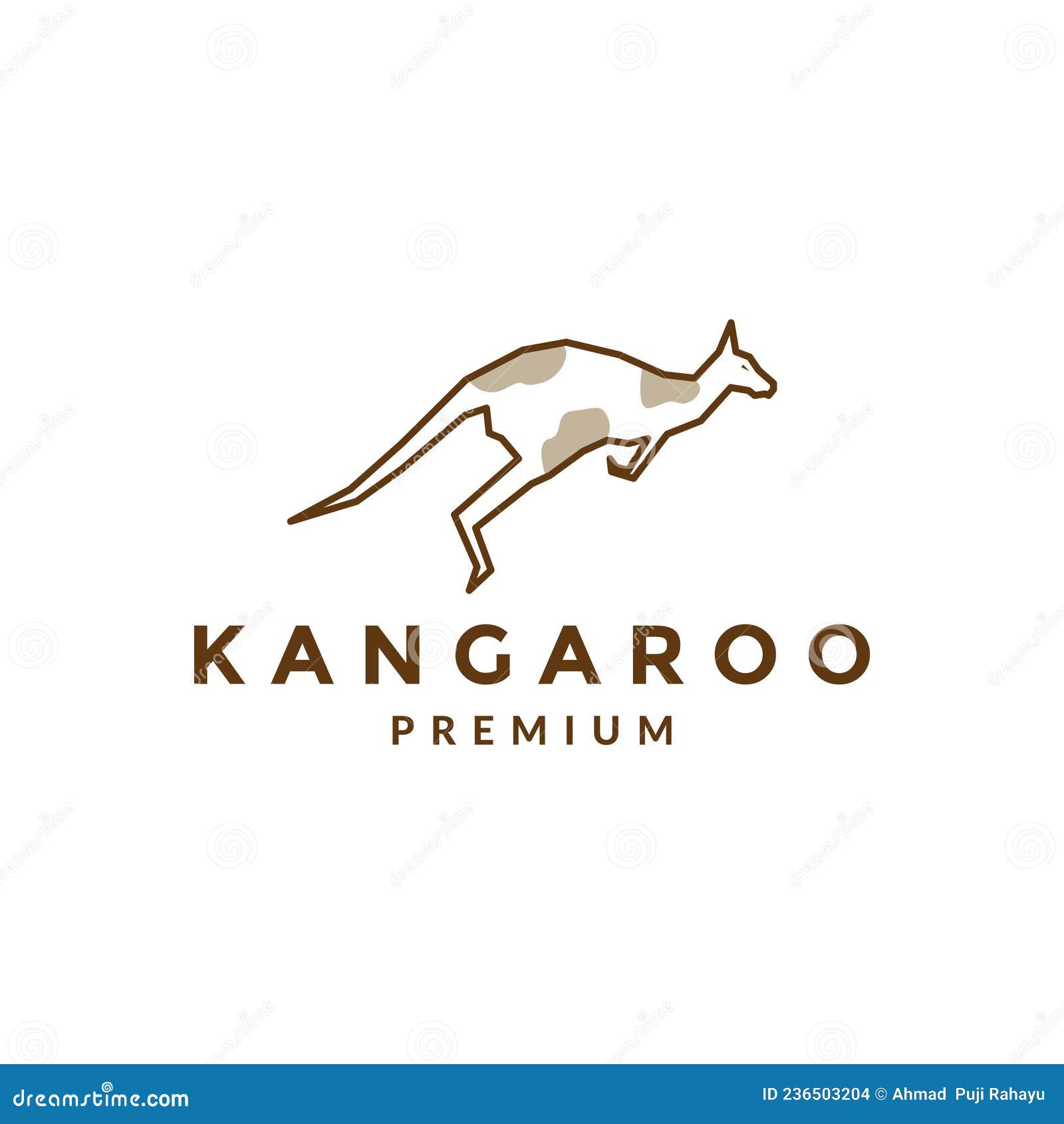 Line Abstract Kangaroo Jump Logo Symbol Icon Vector Graphic Design