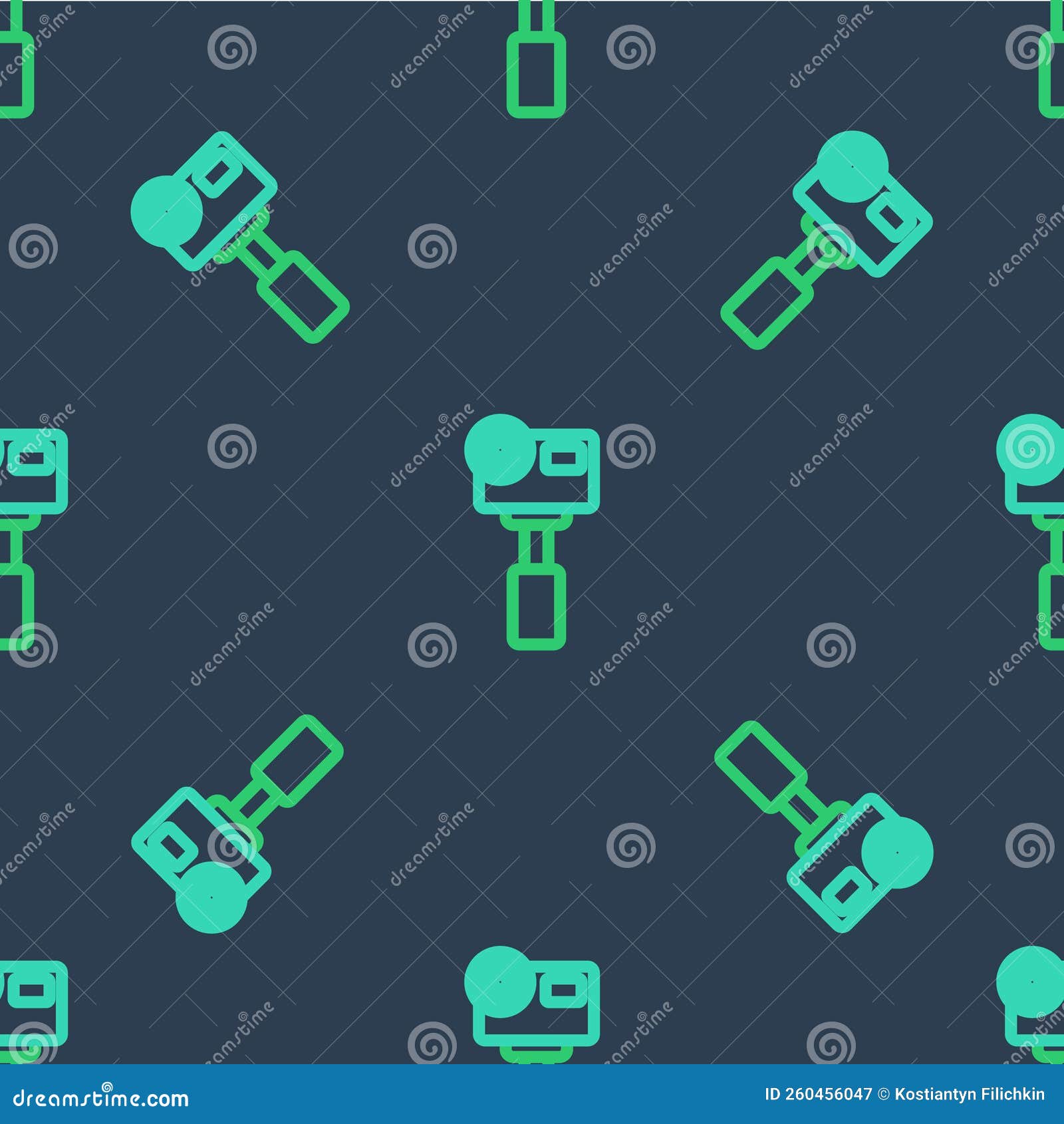 Line Action Extreme Camera Icon Isolated Seamless Pattern on Blue ...
