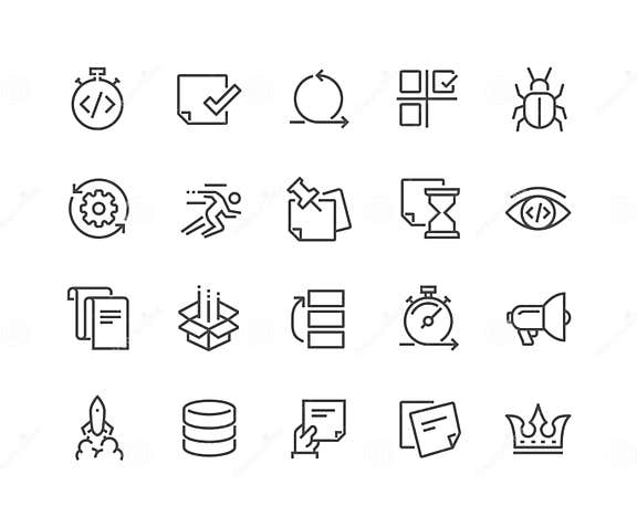 Line Agile Development Icons Stock Vector - Illustration of quality ...