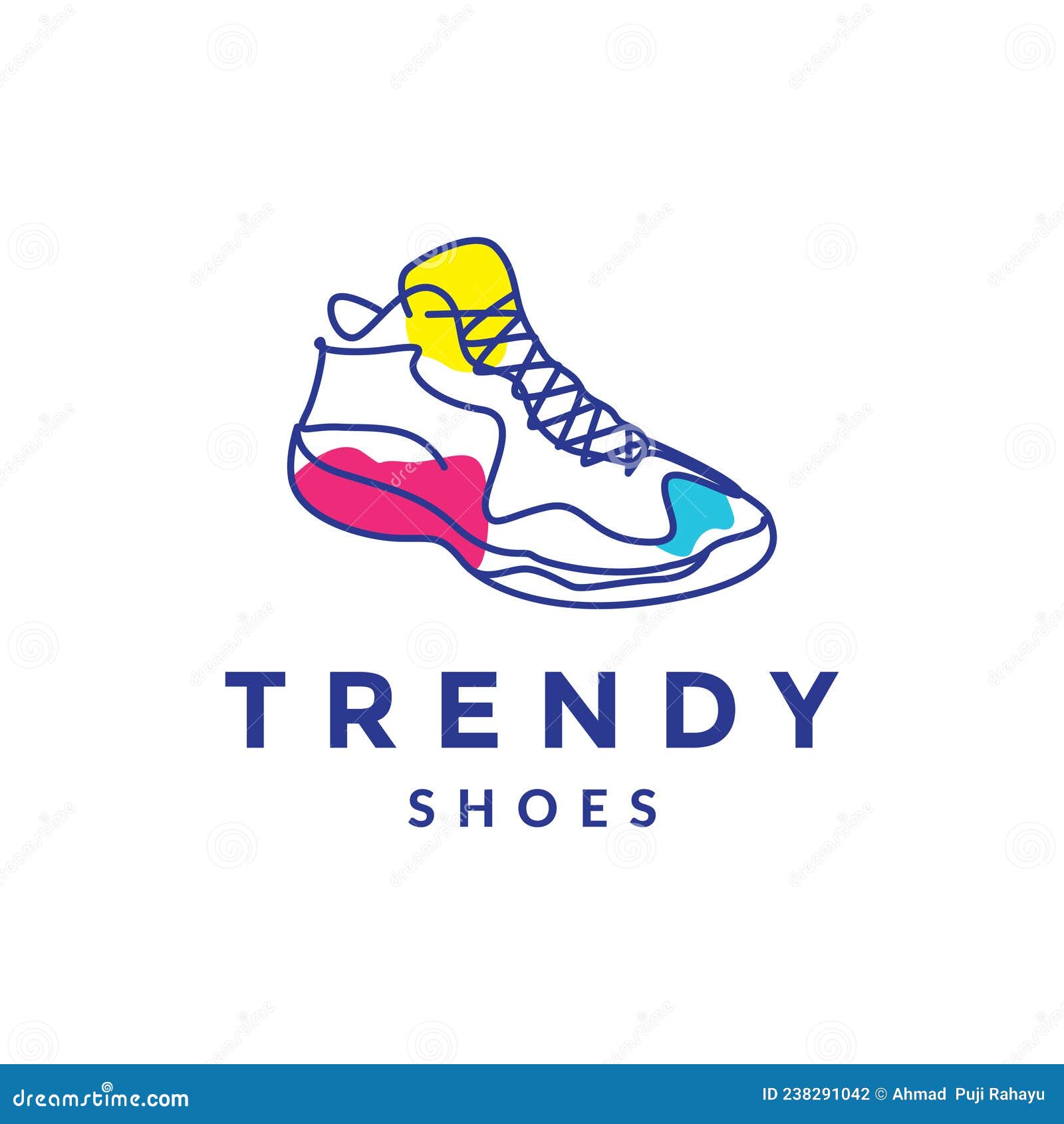Line Art Abstract Colorful Sneakers Shoe Logo Design Vector Graphic ...
