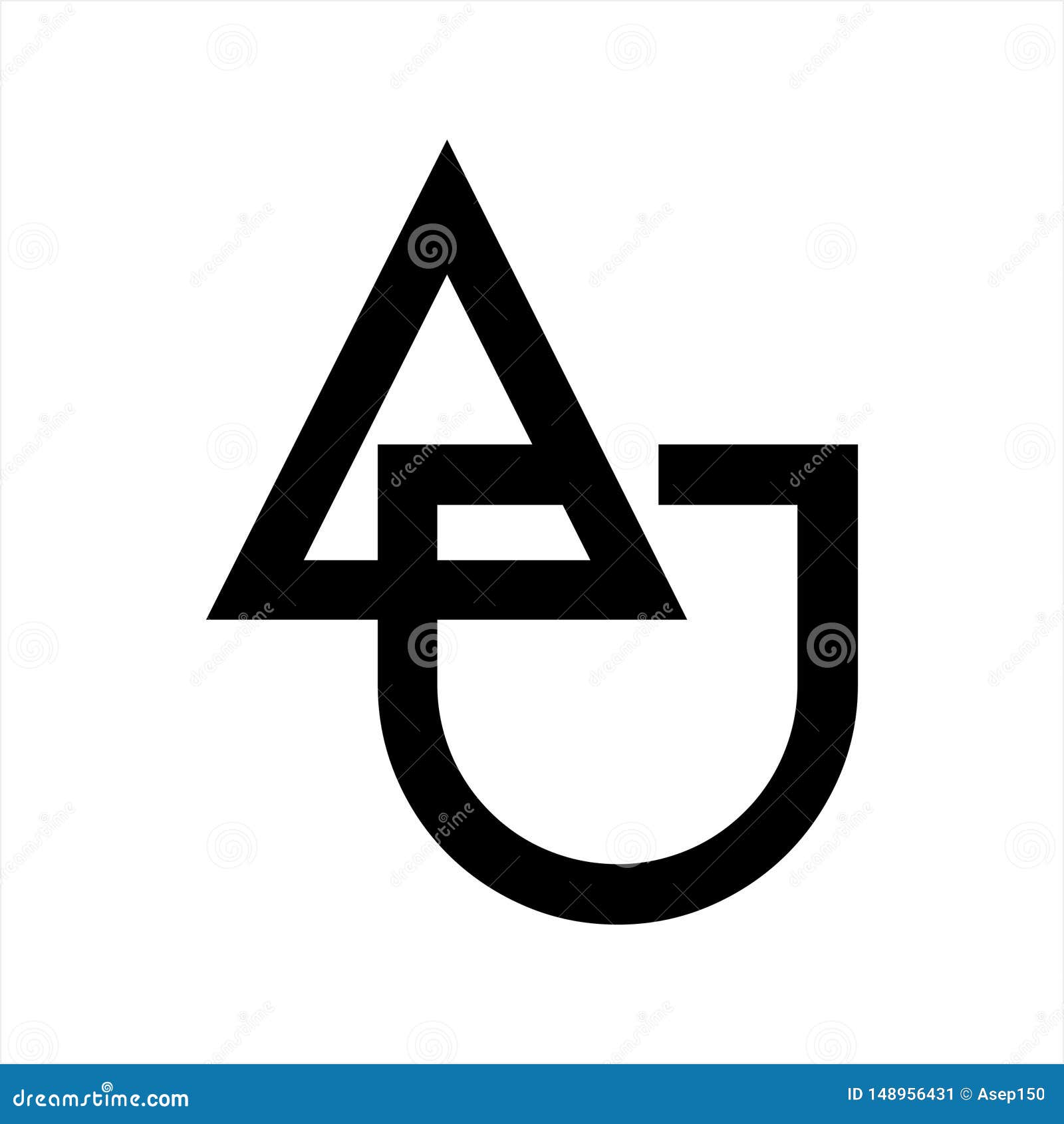 Line Art Au Ua Jua Initials Geometric Company Logo Stock Vector Illustration Of Letter Creative
