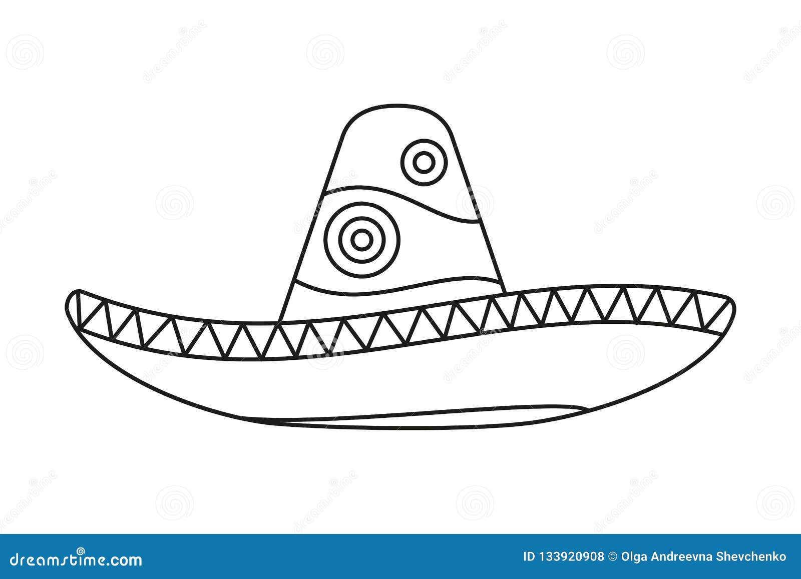 Мексиканская шляпа черно белая