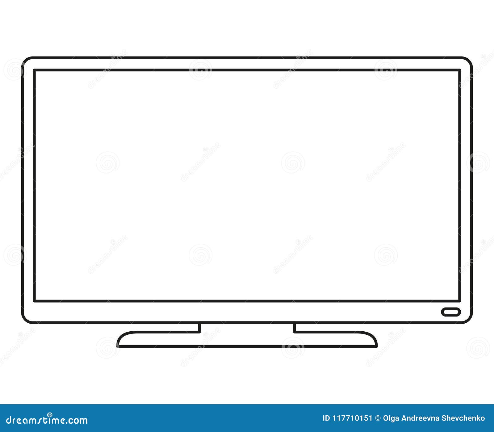 Line Art Black and White Modern Tv Stock Illustration - Illustration of ...