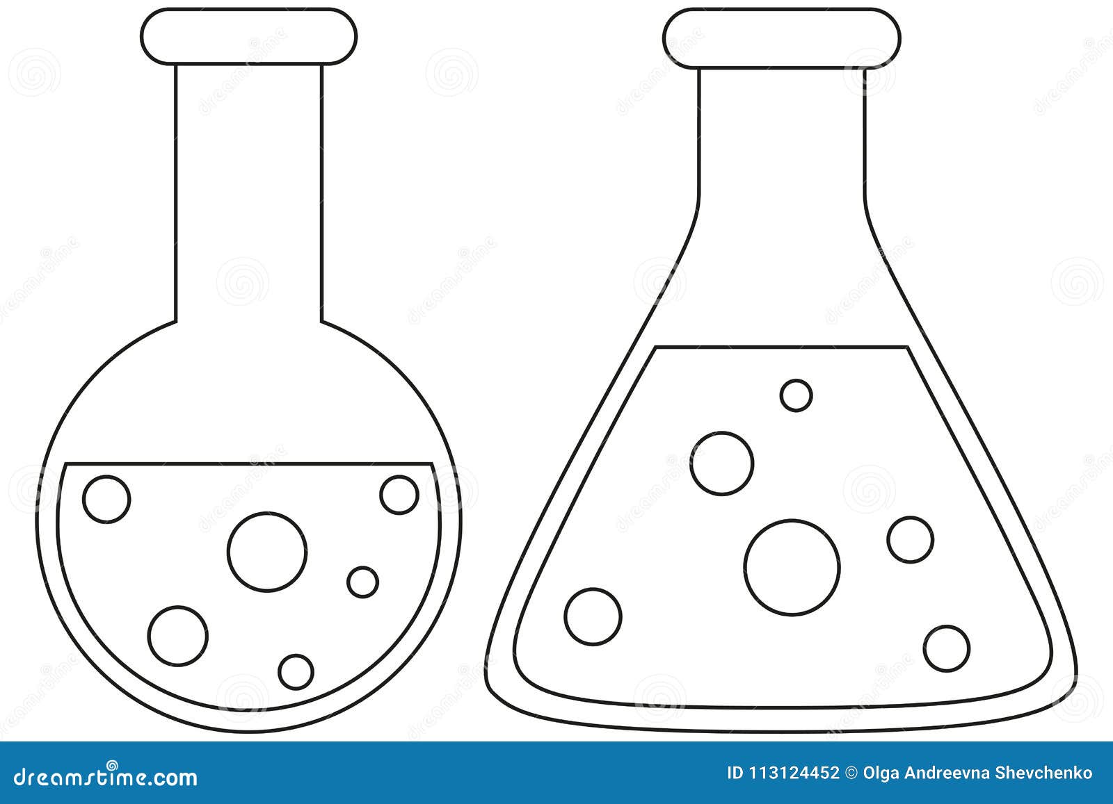 Line Art Black and White Science Test Tube Icon Set. Stock Vector ...