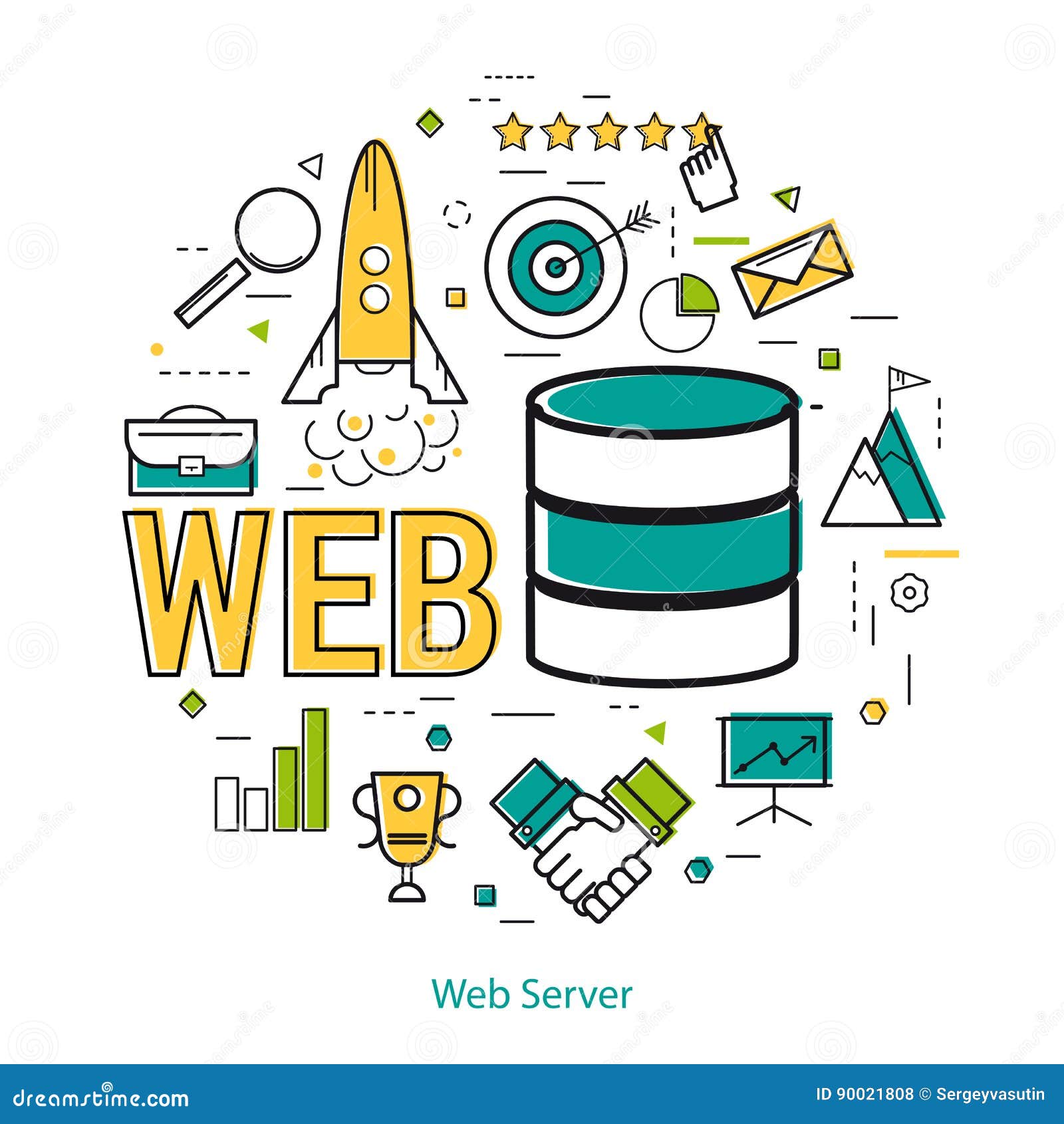 Line Art Concept - Web Server Stock Vector - Illustration ... Line Art Concept - Web Server Stock Vector - Illustration ...