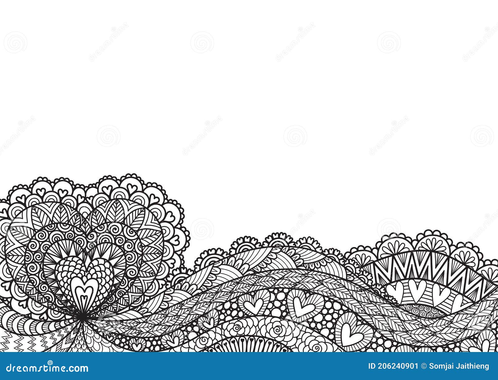 line art  of heart  for velentines card,  , wedding invitation, banner, coloring page and so on.  il