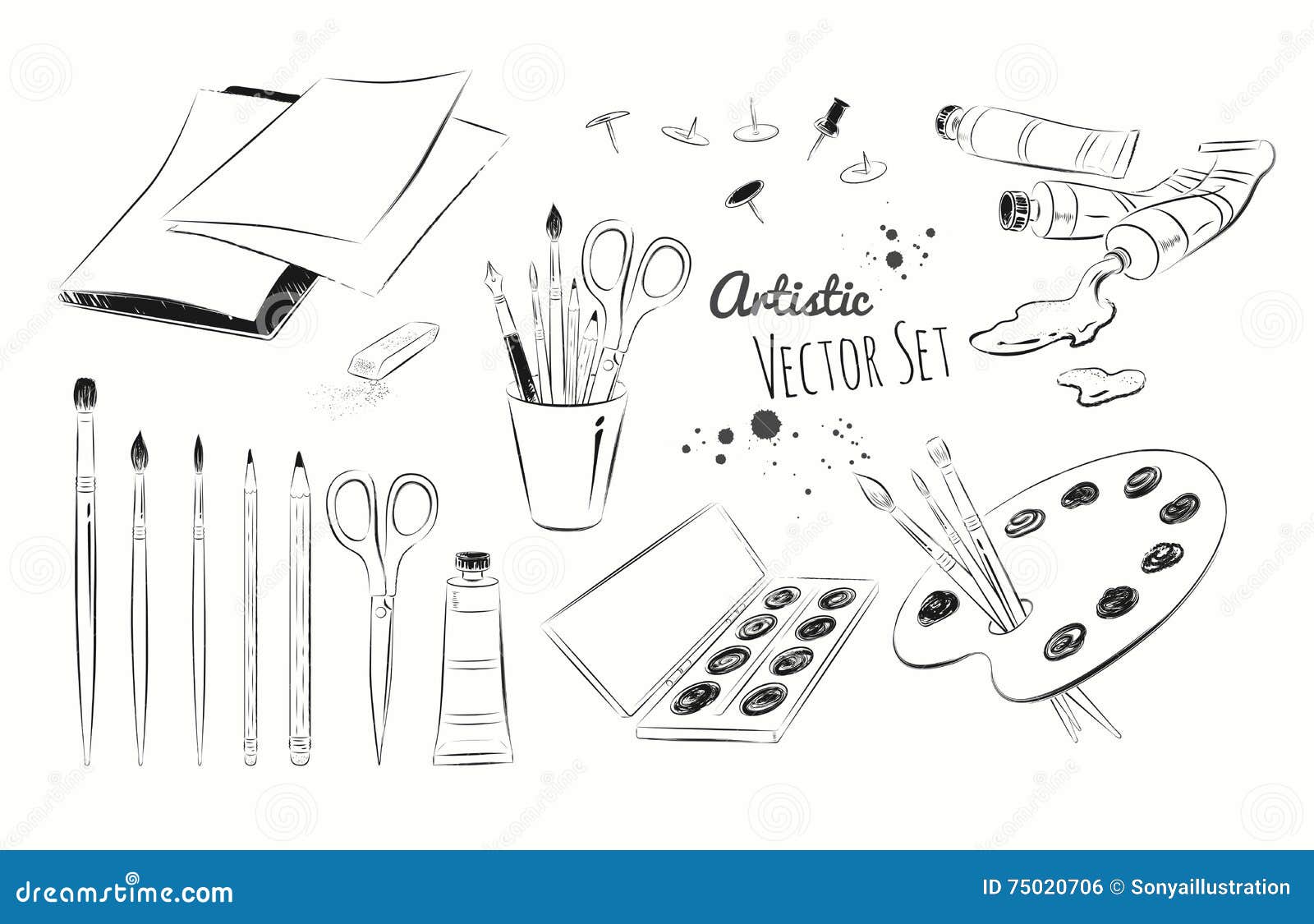 Art drawing materials Vectors & Illustrations for Free Download