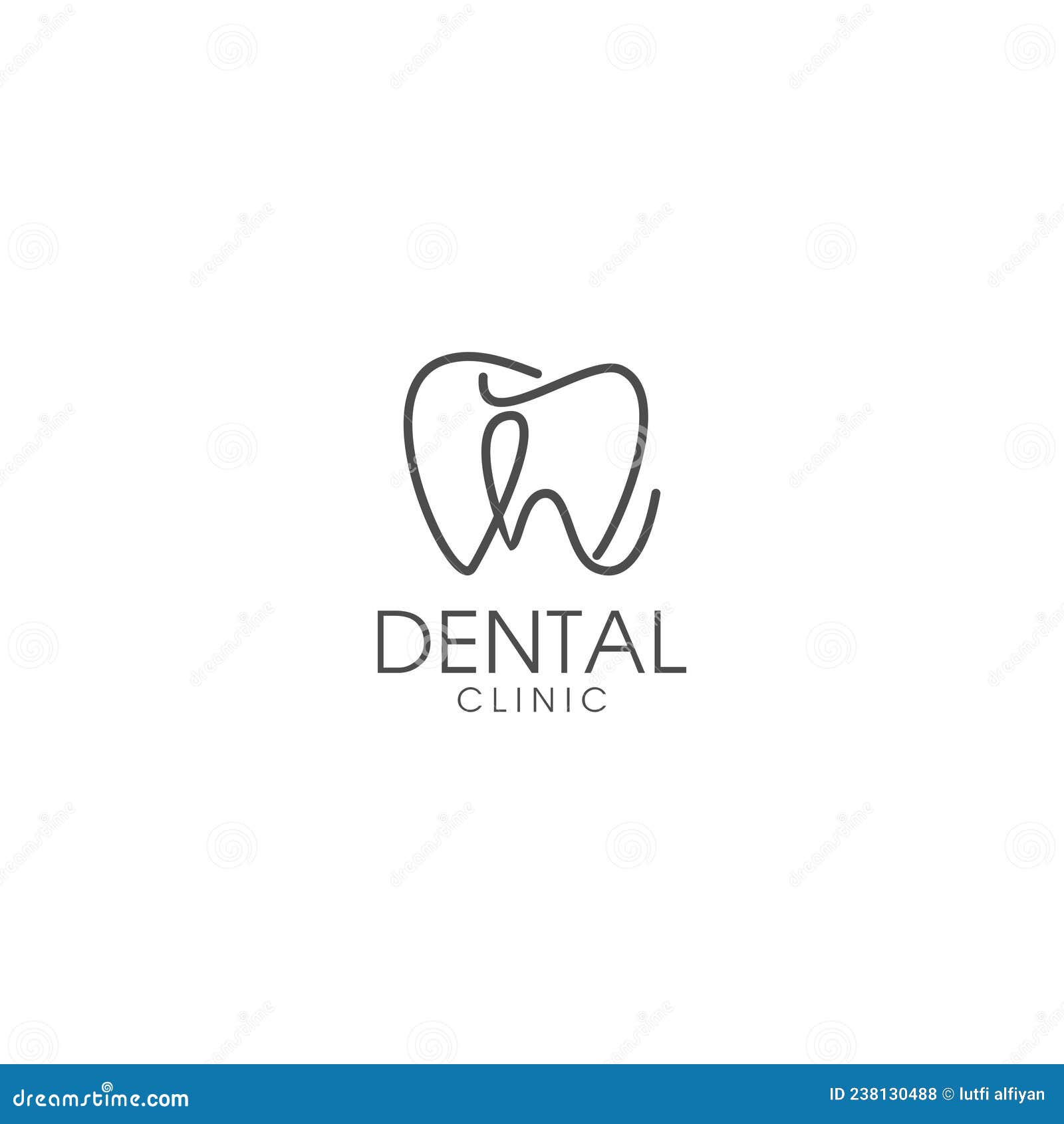 creative and elegant of line art letter h dental clinic logo concept