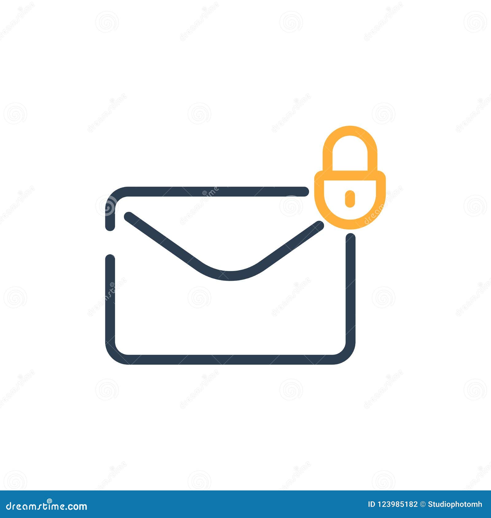 Line Art. Locked Message Vector Stock Vector Illustration of