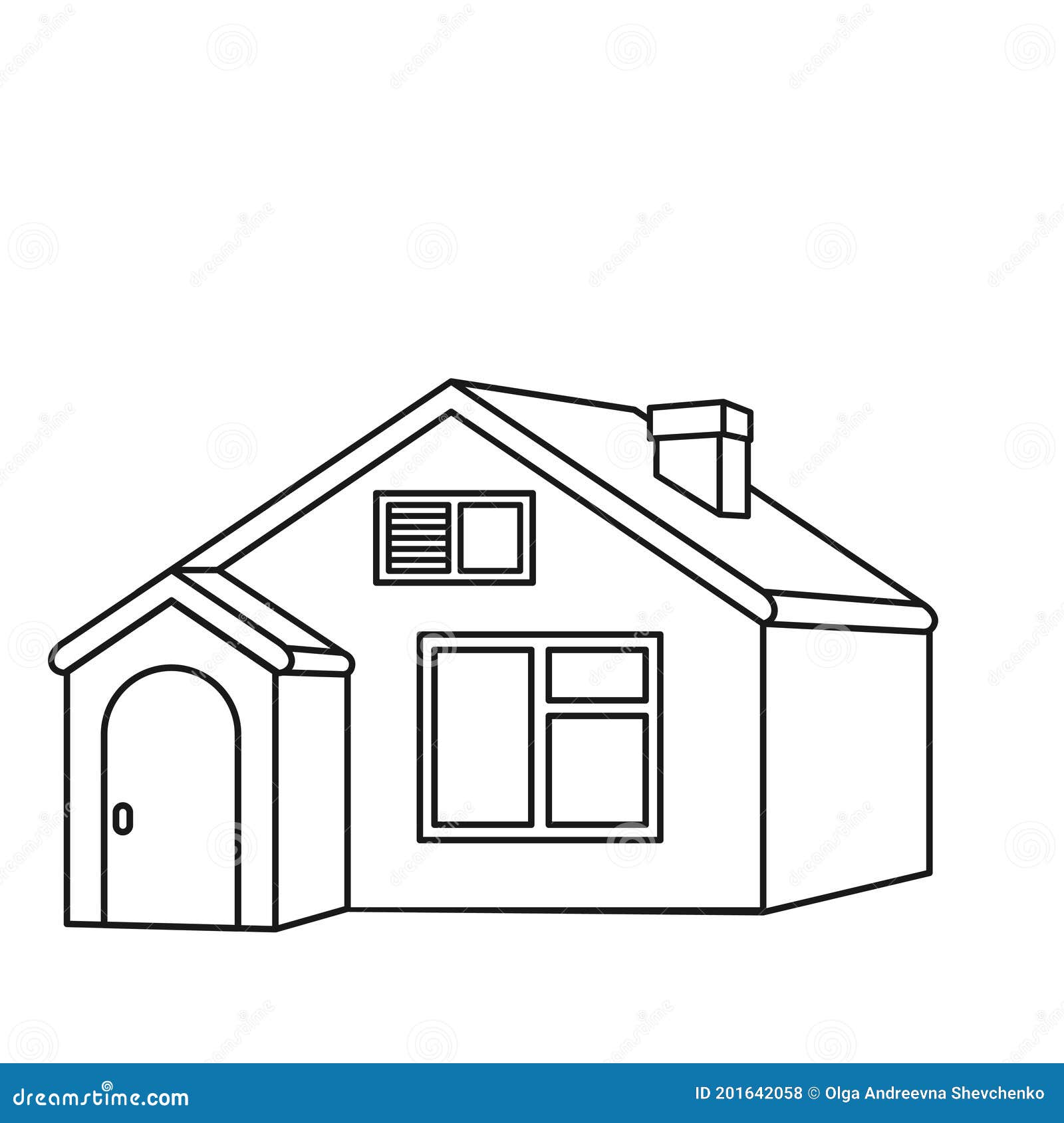 Line art town house stock vector. Illustration of landscape - 201642058