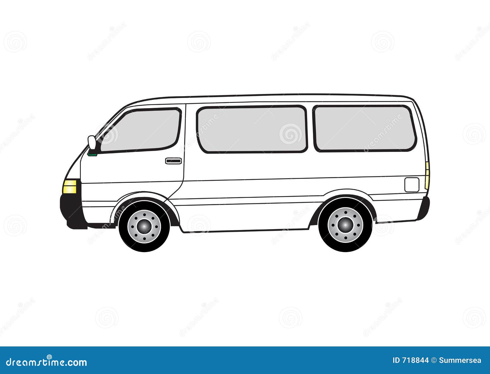 White Passenger Van Clip Art