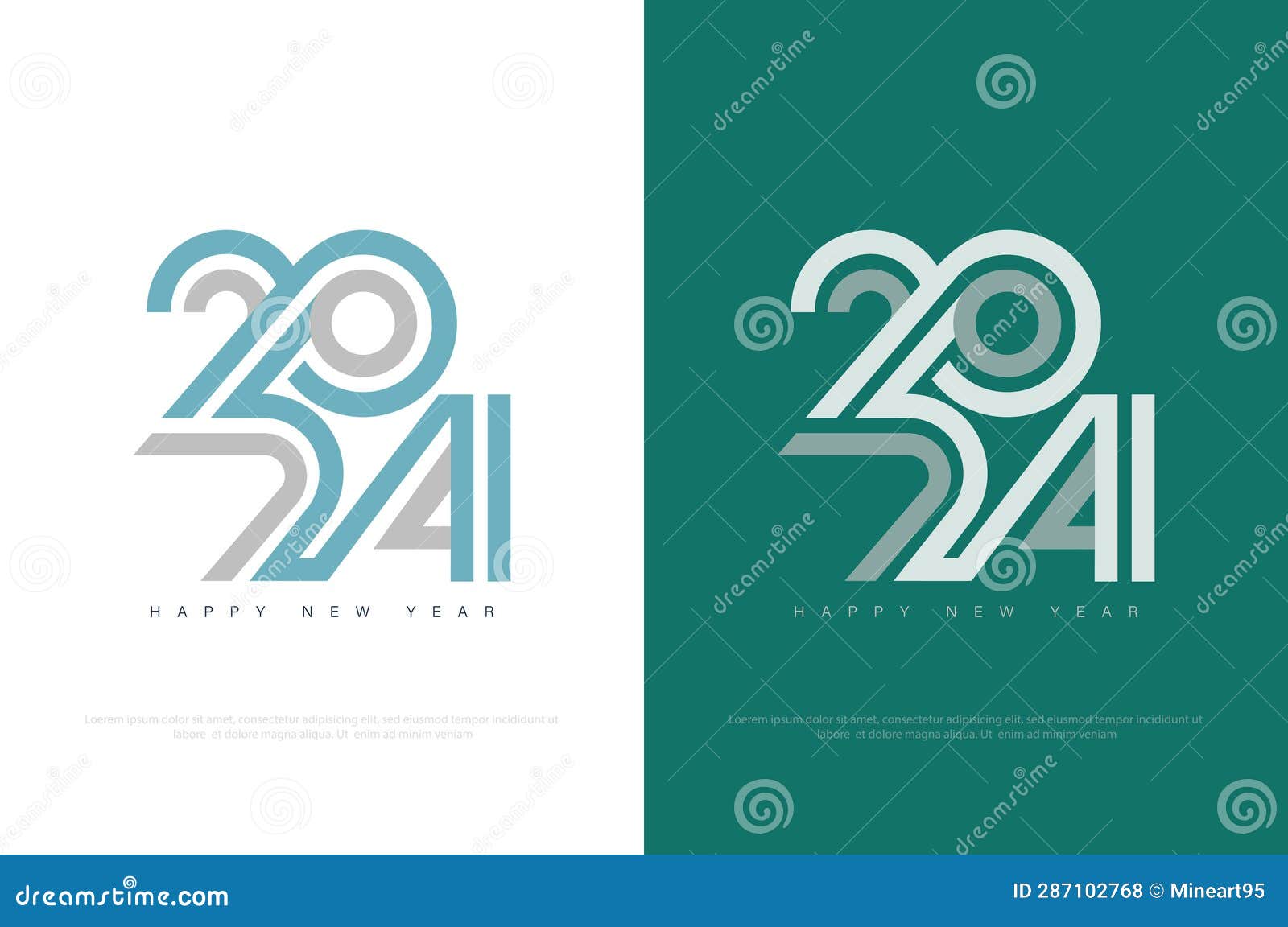 Line Art Vector Number 2024 Design. Design To Celebrate Happy New Year