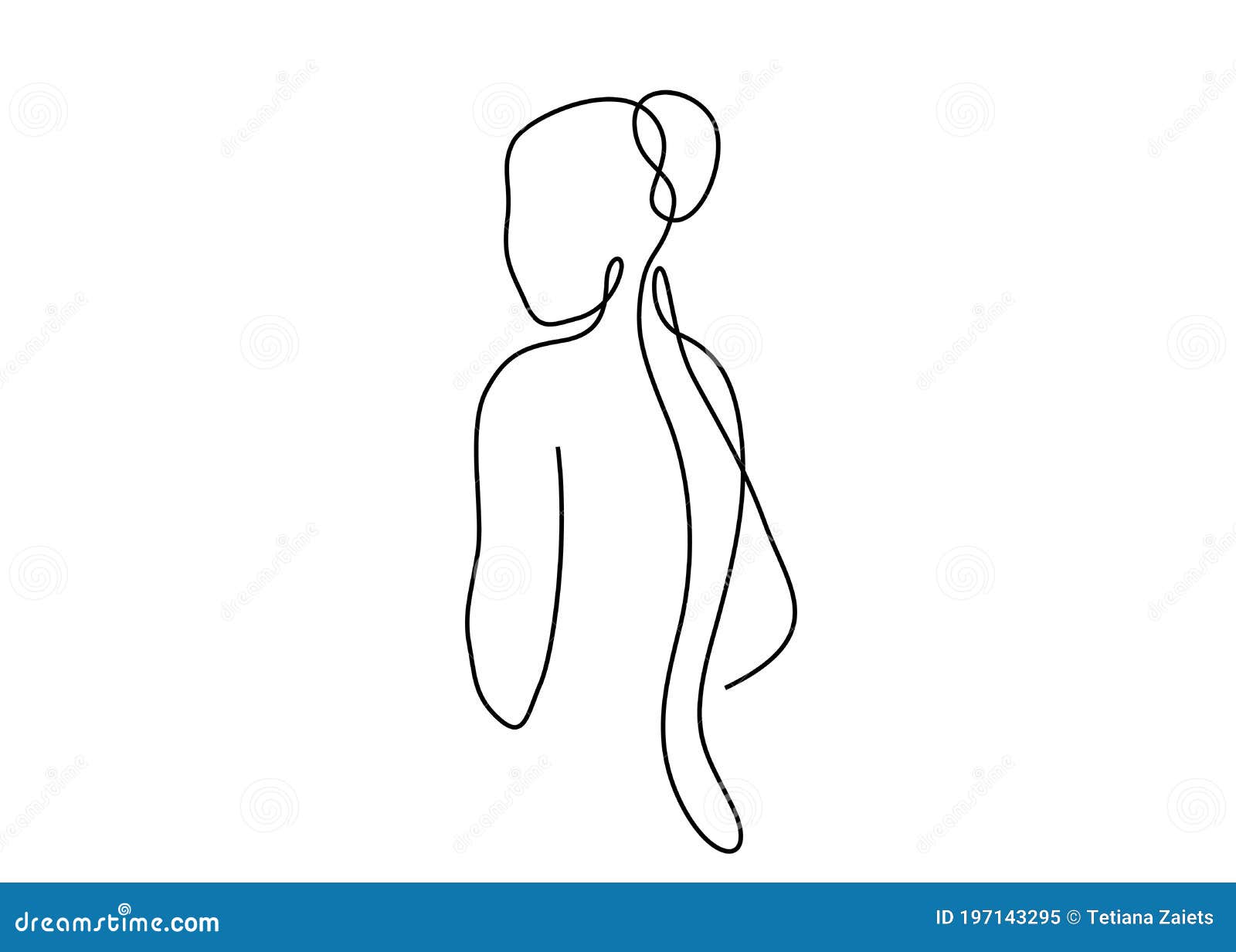 Nude Girl Plus Size Figure Body Positive Seamless Pattern Drawn Female Body Lines Seamless Pattern One Line Art Silhouette Art