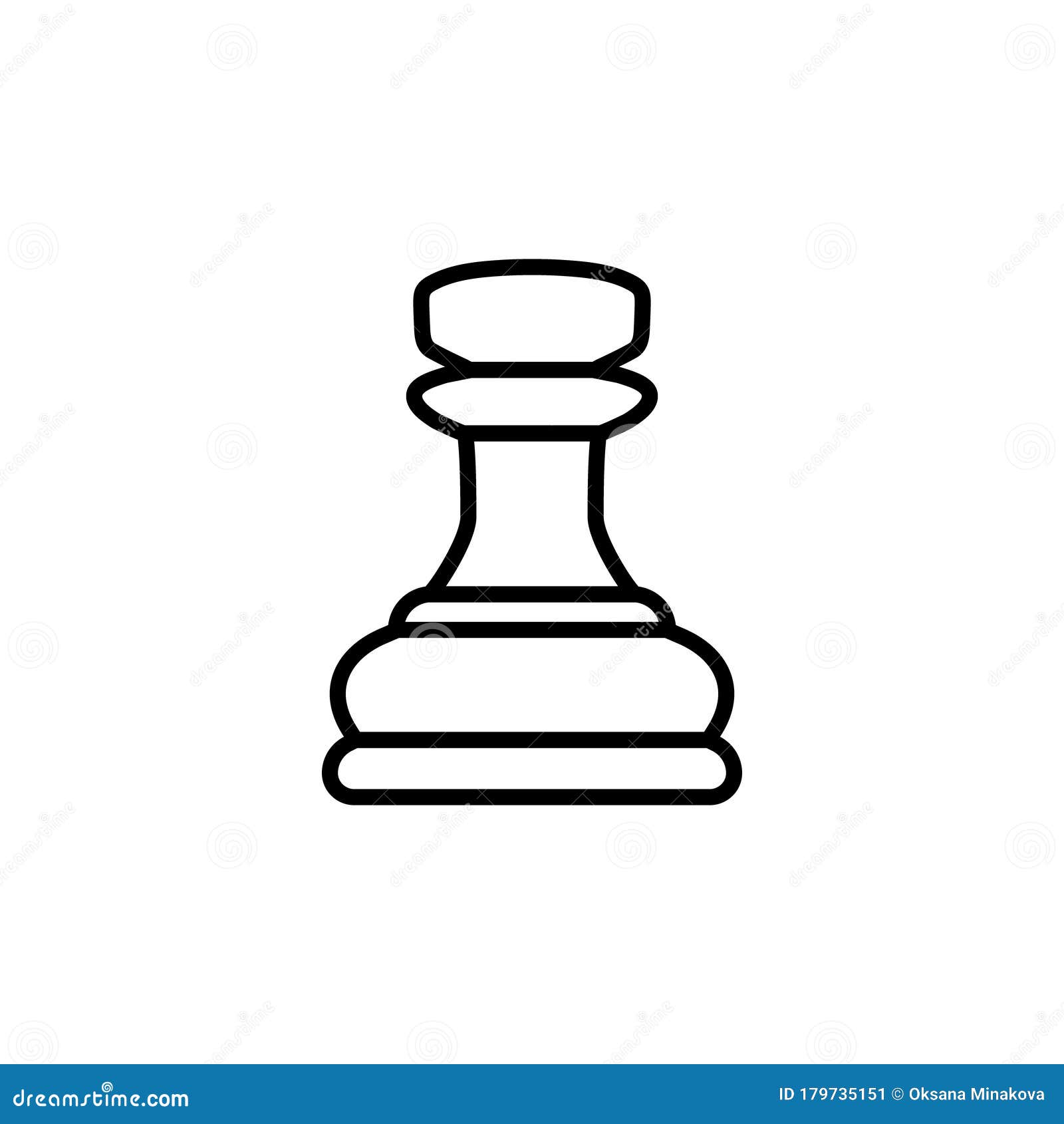 Simple rook (chess piece) icon. Black silhouette. Flat design. Isolated on  white Stock Vector