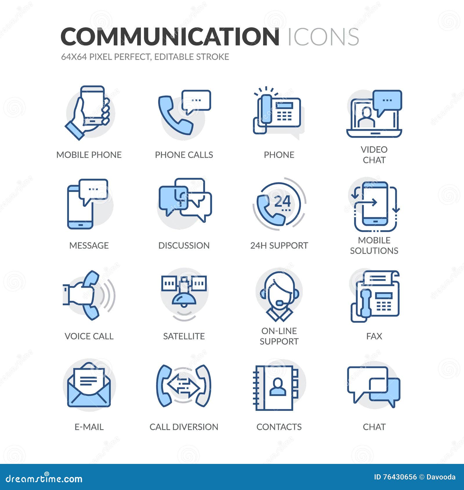 line communication icons