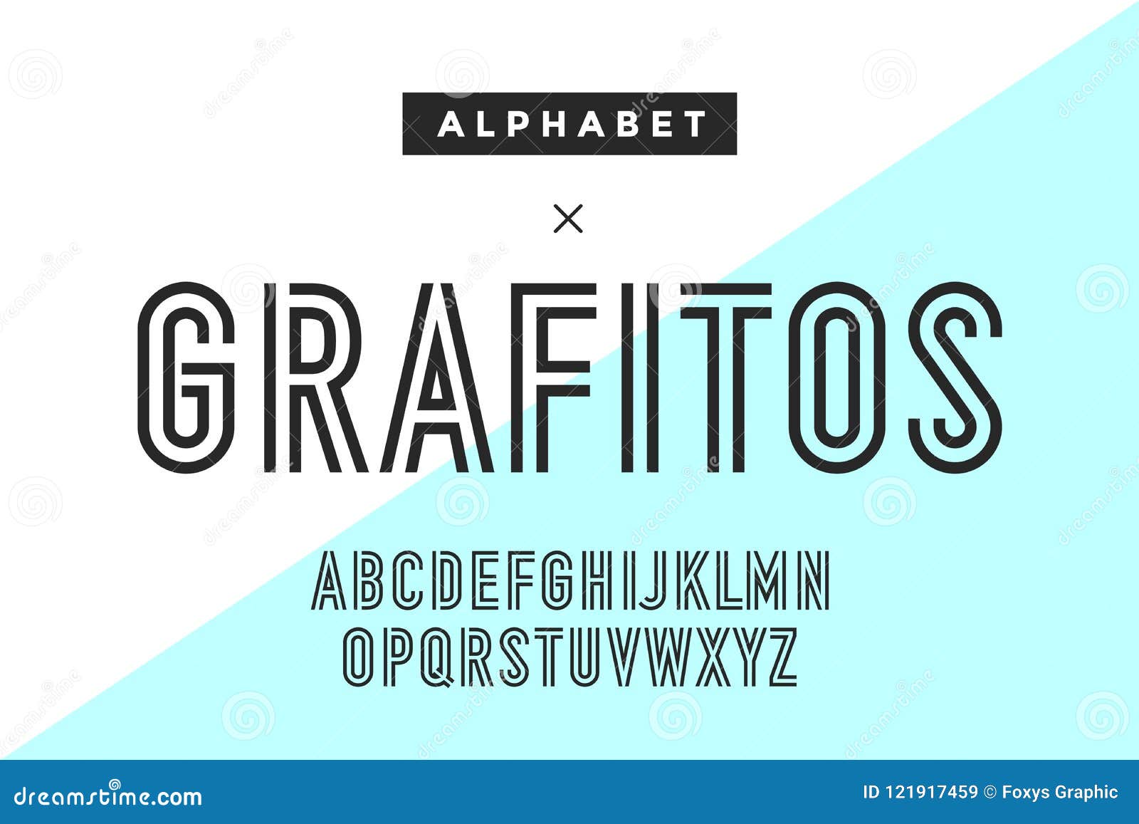 Geometric Shape Bold Poster Letters Condensed Font Stock