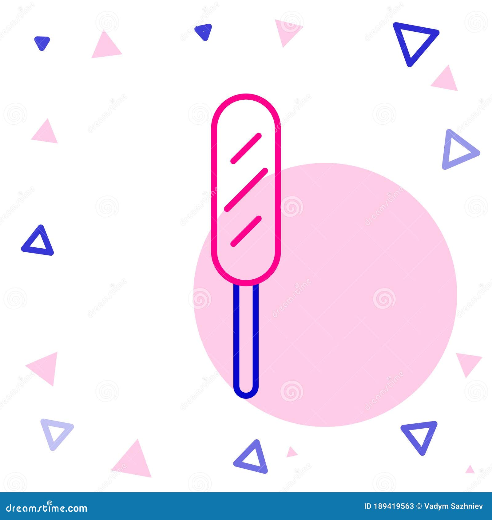 line corn dog icon  on white background. traditional american fast food. colorful outline concept. 